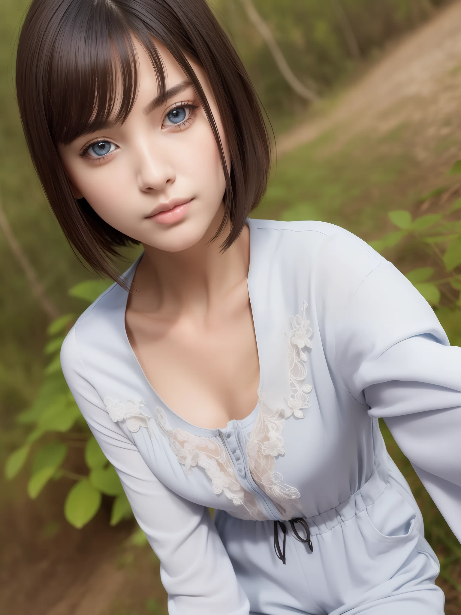 (RAW photo:1.2), (photorealistic:1.6),(masterpiece:1.3),(best quality:1.4), dreamlike,
((detailed eyes)),(detailed facial features), (detailed clothes features), (realistic skin),
(slender girl),(slim girl), 1girl,solo, VirtualGirl-Aim, (straight hair, (short hair), black hair),black hair
(beautiful eyes),A charming smile,small breasts, outdoors,(jumpsuit:1.4),(real skin texture),
symmetric eyes,cute, dynamic pose,(realistic eyes:1.4), sweet smile,
(looking at camera:1.5),