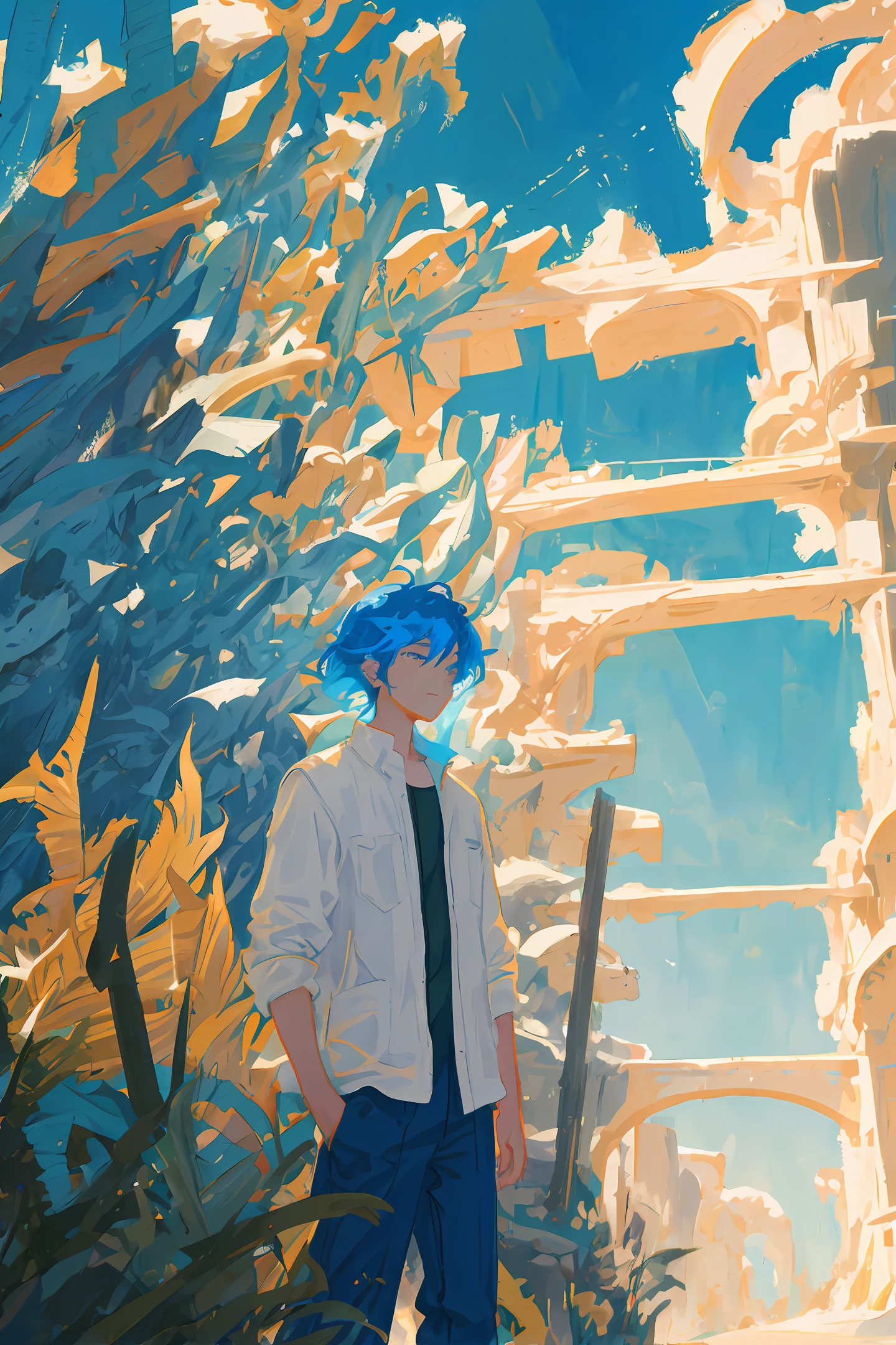 Twitter, icon, illustration, Ghibli style
Male, late twenties, perm, emo