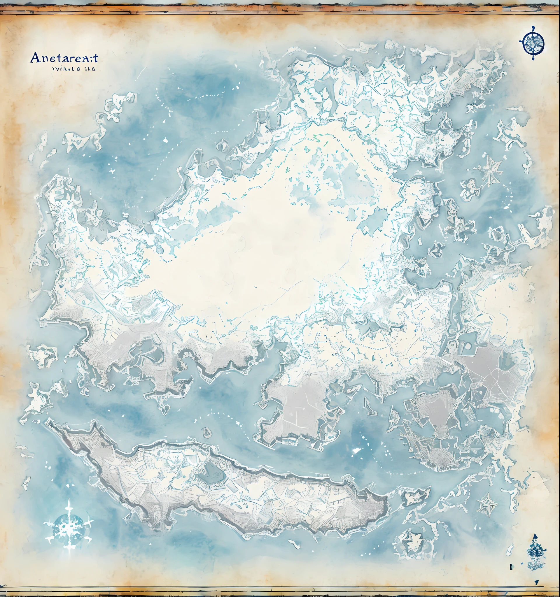 a plain continent map in water ink with no text