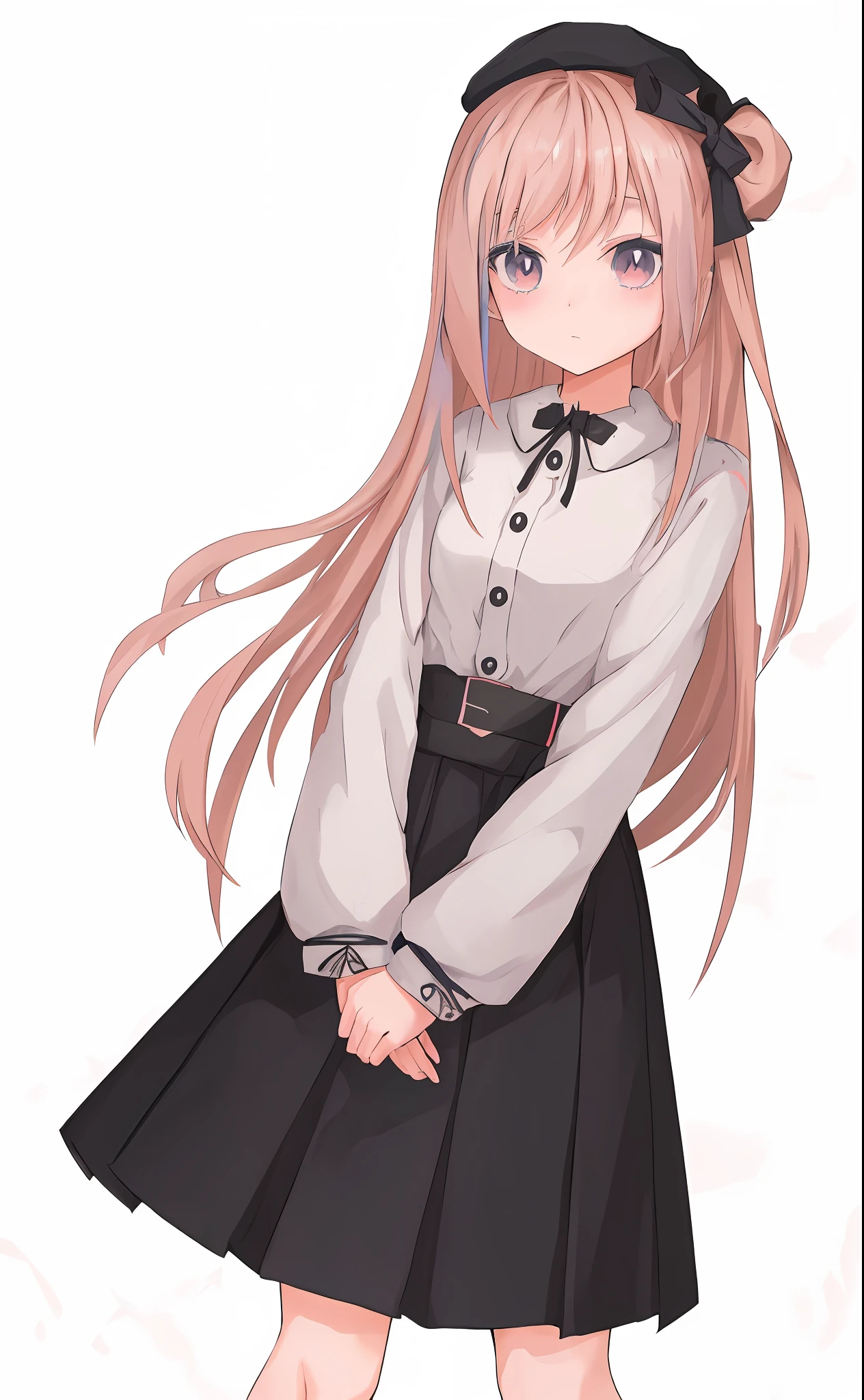 anime girl in a school uniform with a bow and a black hat, anime girl with long hair, anime visual of a cute girl, anime moe artstyle, an anime girl, young anime girl, anime girl wearing a black dress, (anime girl), loli in dress, cute anime girl, blonde anime girl with long hair, marin kitagawa fanart