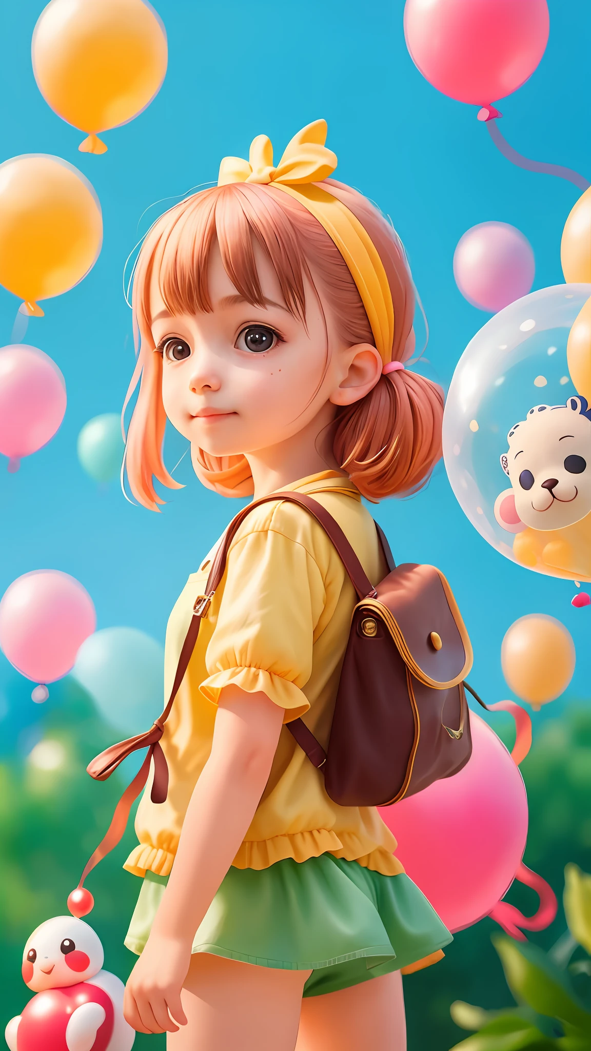 A girl with a zoo, many balloons, happy, happy, perfect quality, clear focus (clutter-home: 0.8), (masterpiece: 1.2) (Realistic: 1.2) (Bokeh) (Best quality) (Detailed skin: 1.3) (Intricate details) (8K) (Detail eyes) (Sharp focus), (Happy)