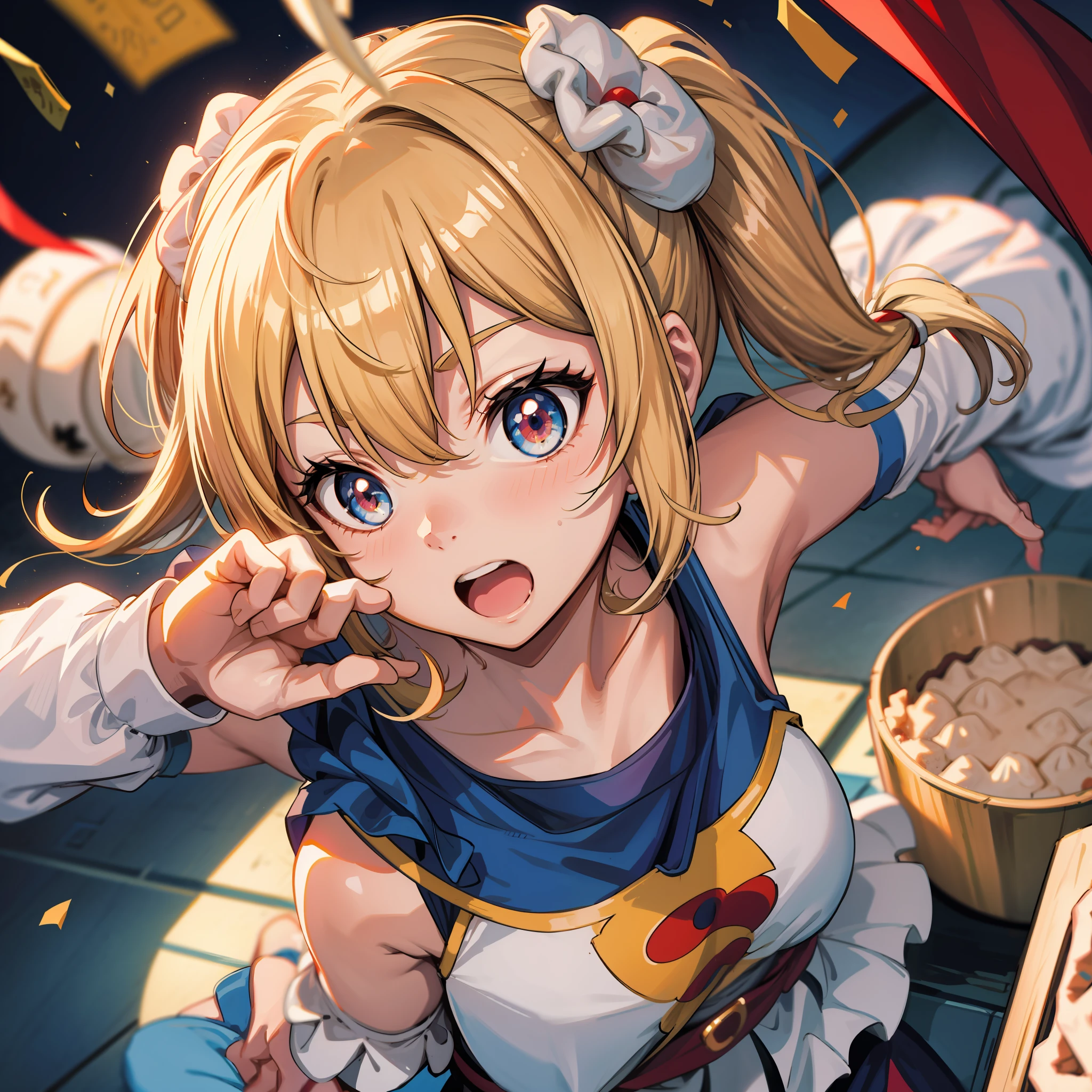 (Best Quality: 1.4), anime, solo, super girl dumplings dumplings