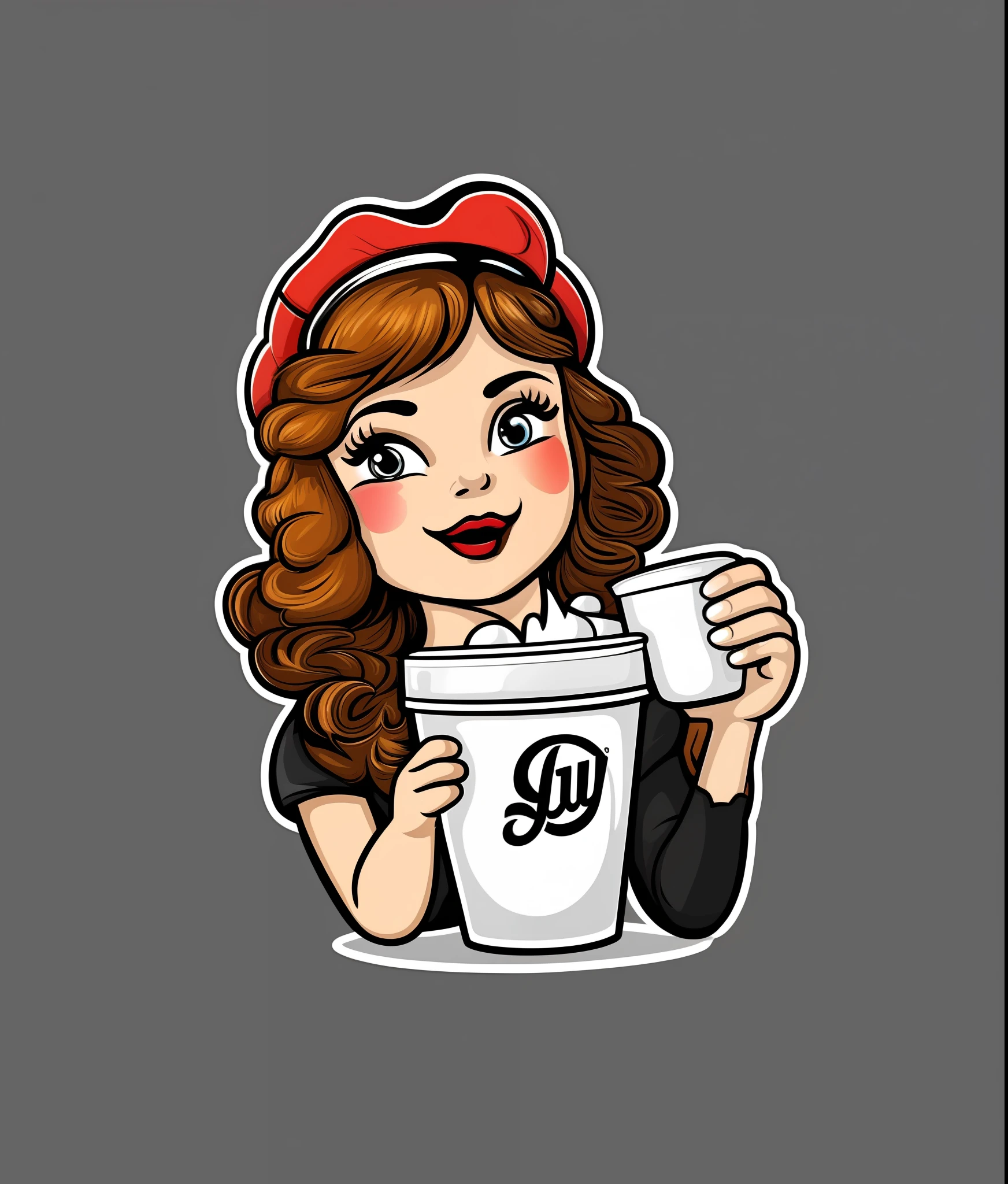 Beautiful girl drinking milk, vintage style, (t-shirt design), realistic volumetric masterpiece light