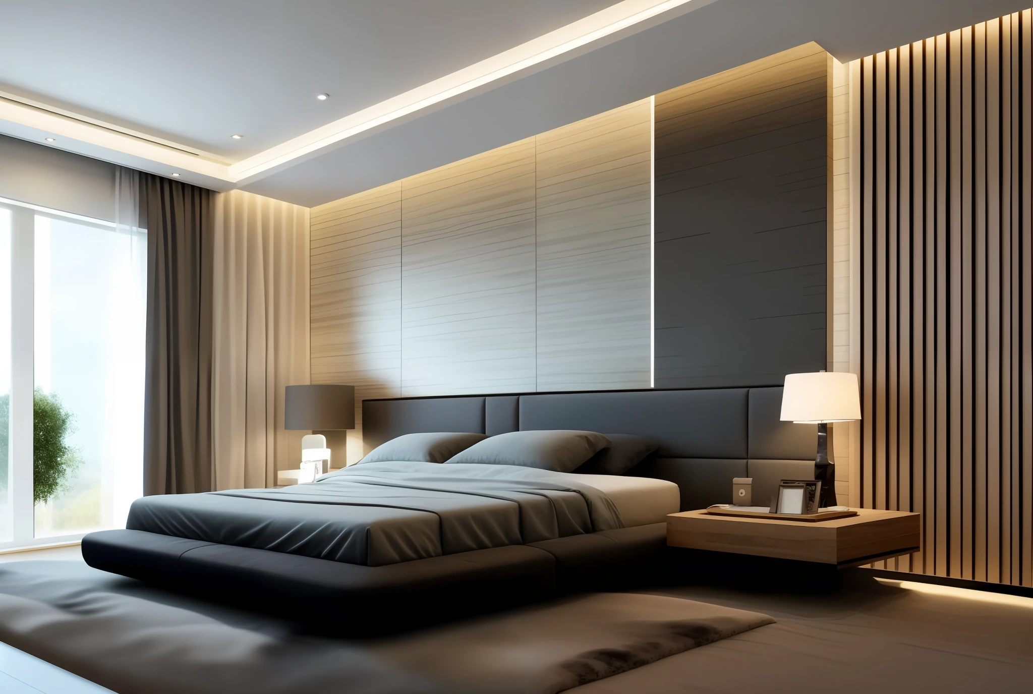 modern style bedroom, Daytime