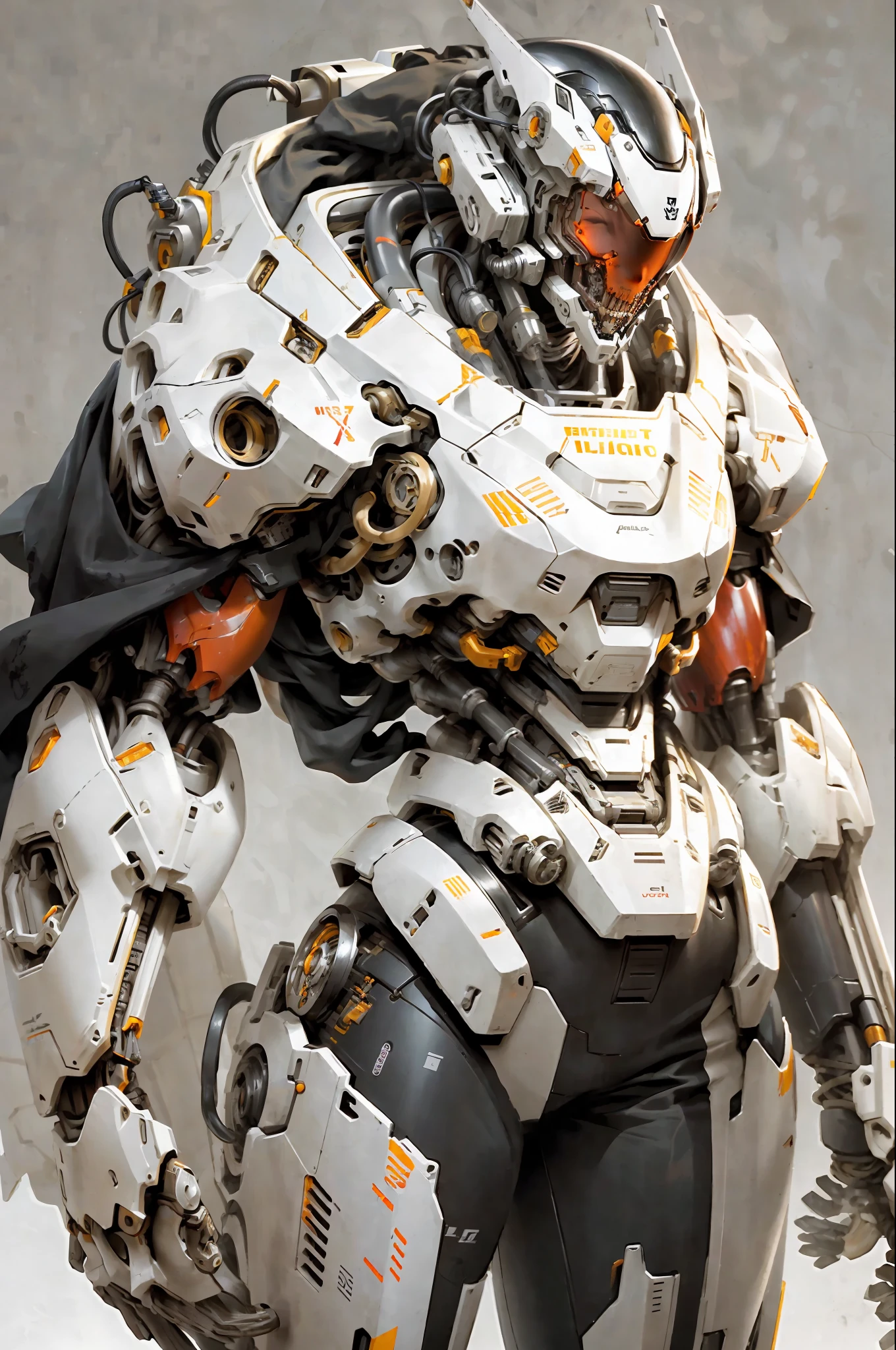1 woman inside a huge bulky exoskeleton robot , ((bulky)) armor, mecha,
ink, clean lines, negative space, high contrast, gradient color,(((masterpiece))), ((best quality)), (ultra-detailed), (CG illustration), (an extremely devious and beautiful)), cinematic light, ((mechanical girl)), single, (machine-made joints: 1.4), ((mechanical limbs)), ( blood vessels attached to the tube), ((mechanical cervical vertebrae attached to the neck), (wires and cables attached to the head and body: 1.5)