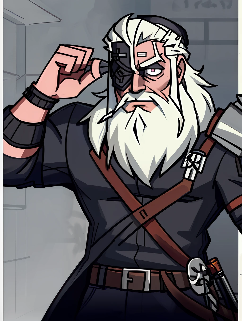 Odin, grey beard, eyepatch, old wizard hat, male viking god, masculine