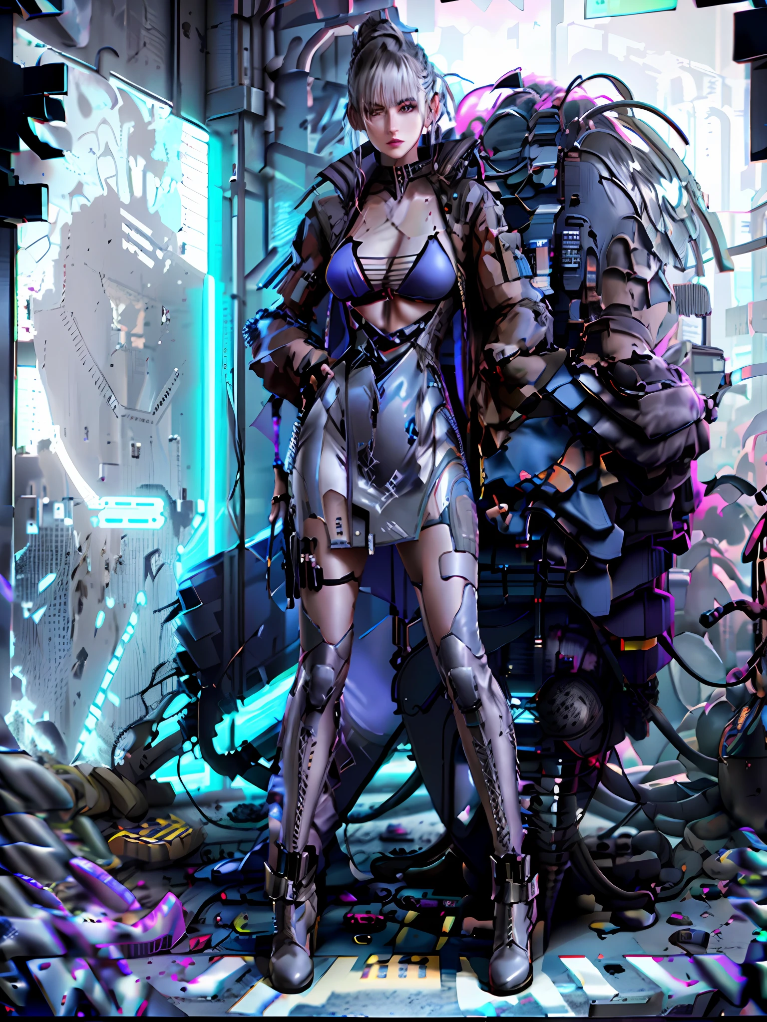 araffe woman in a grey dress and boots posing for a picture, transparent gray dress, fashion, grey, cyberpunk fashion clothing, cyberpunk dress, 2 0 2 0 fashion, y2k, y 2 k, korean women's fashion model, cyberpunk fashion clothes, futuristic fashion clothing, dark grey, minimal bodycon feminine costume, tattered ragged gothic dress