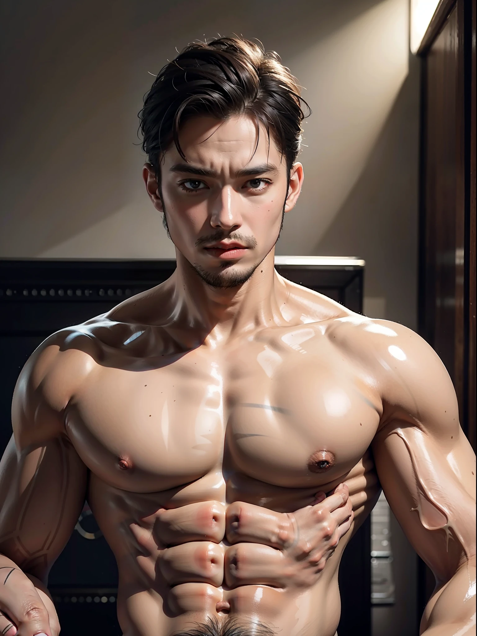 (male:1.2) (bodybuilder:0.8), masterpiece, photorealistic