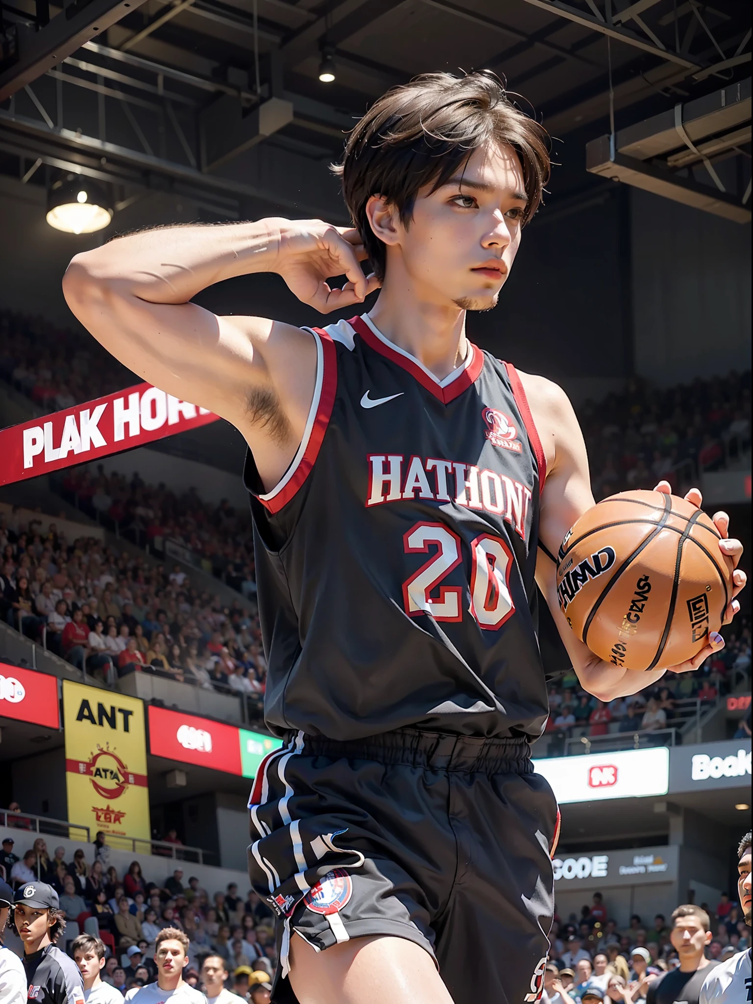 (male: 1.2), (sporty style: 0.8), basketball, masterpiece, realism