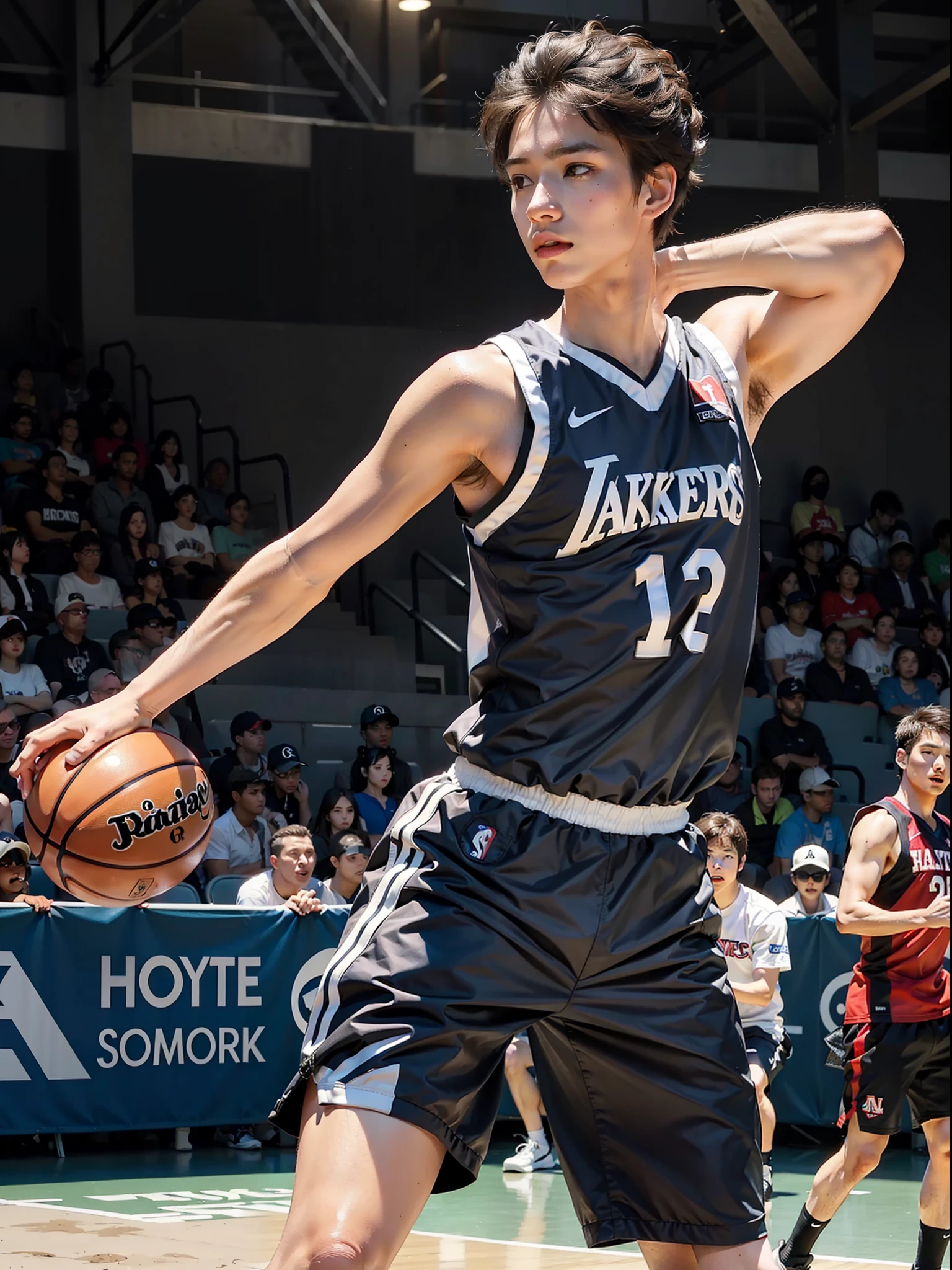 (male: 1.2), (sporty style: 0.8), basketball, masterpiece, realism