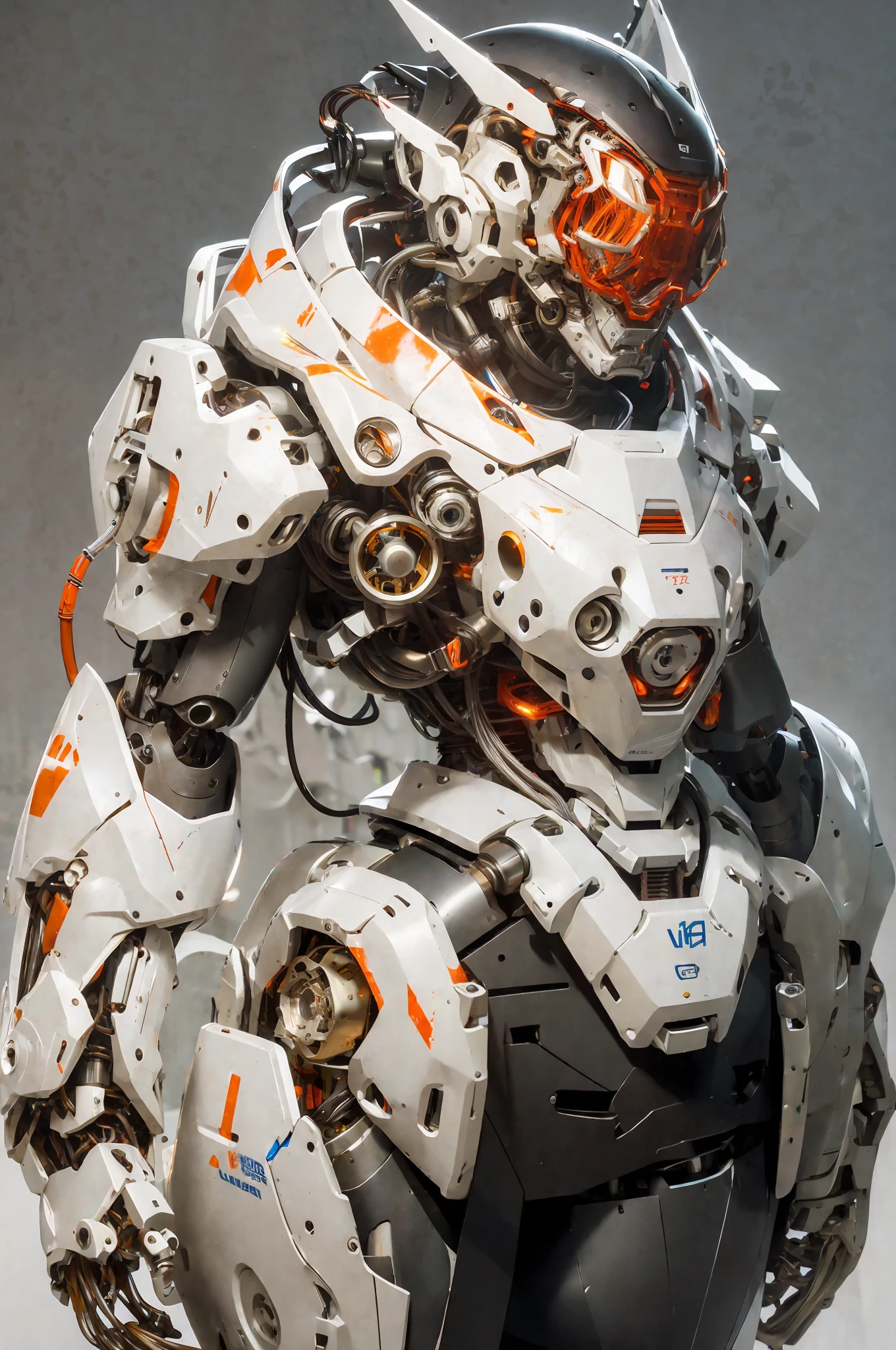 1 woman inside a huge bulky exoskeleton robot , ((bulky)) armor, mecha,
ink, clean lines, negative space, high contrast, gradient color,(((masterpiece))), ((best quality)), (ultra-detailed), (CG illustration), (an extremely devious and beautiful)), cinematic light, ((mechanical girl)), single, (machine-made joints: 1.4), ((mechanical limbs)), ( blood vessels attached to the tube), ((mechanical cervical vertebrae attached to the neck), (wires and cables attached to the head and body: 1.5), dynamic pose, dynamic light