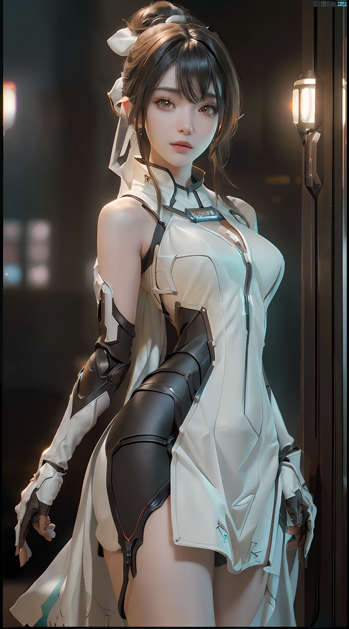 (Best Quality), ((Masterpiece), (Detail: 1.4), 3D, A Beautiful Cyberpunk Woman, HDR (High Dynamic Range), Ray Tracing, NVIDIA RTX, Super-Resolution, Unreal 5, Subsurface Scattering, PBR Textures, Post-Processing, Anisotropic Filtering, Depth of Field, Maximum Sharpness and Clarity, Multi-layer Textures, Albedo and Highlight Maps, Surface Shading, Accurate simulation of light-material interactions, perfect proportions, Octane Render, two-color light, large aperture, low ISO, white balance, rule of thirds, 8K RAW, random action, pose, sexy, feminine