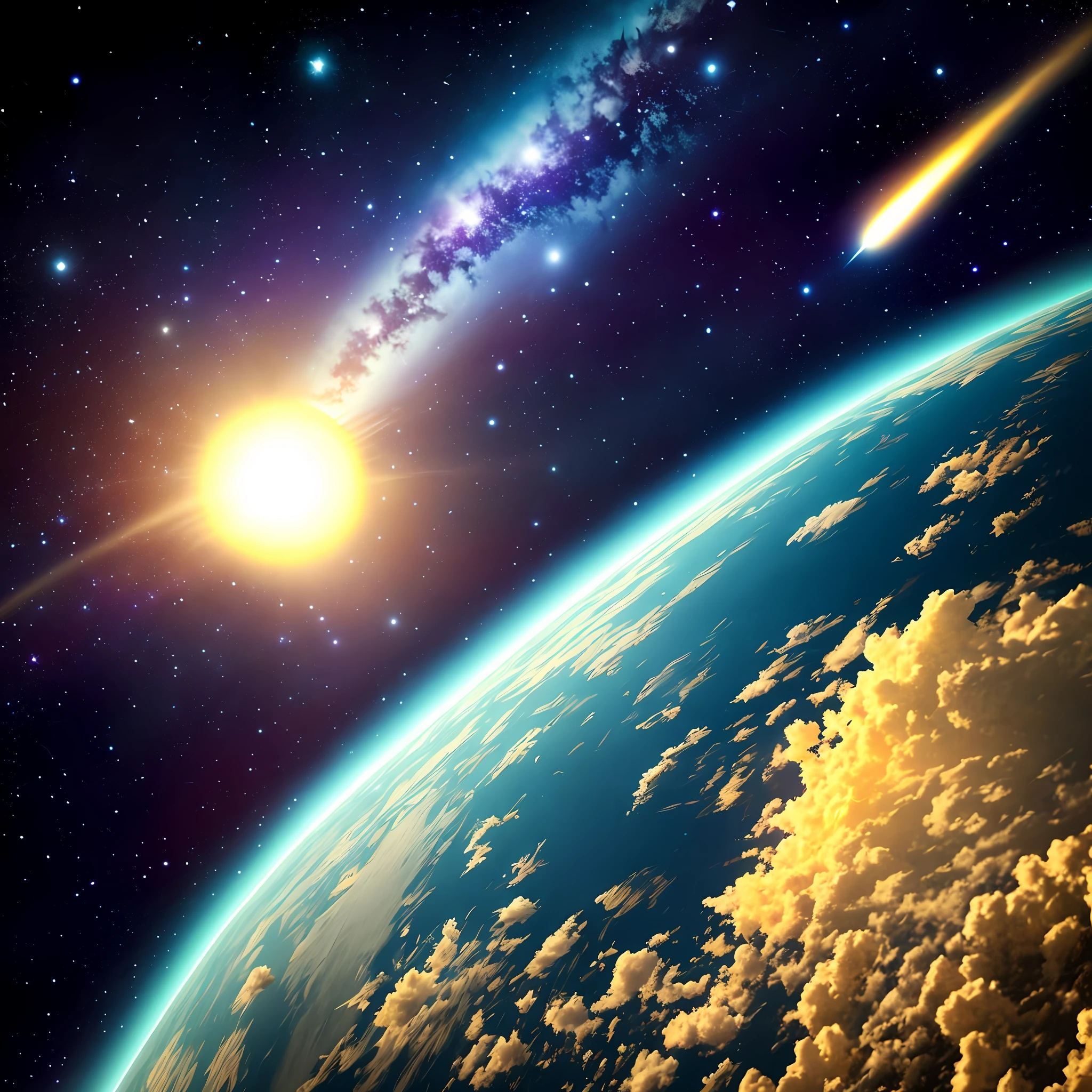Comet falling to Earth
