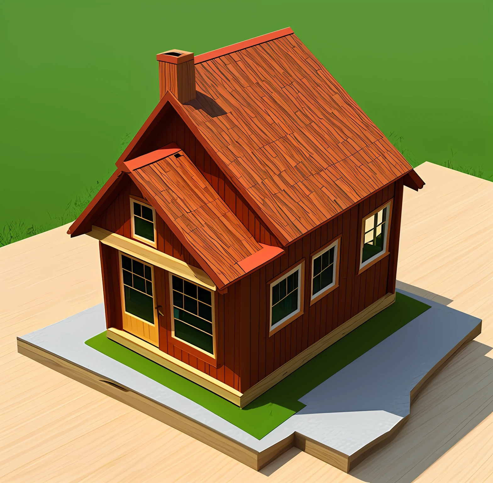 Create an icon of a wooden house