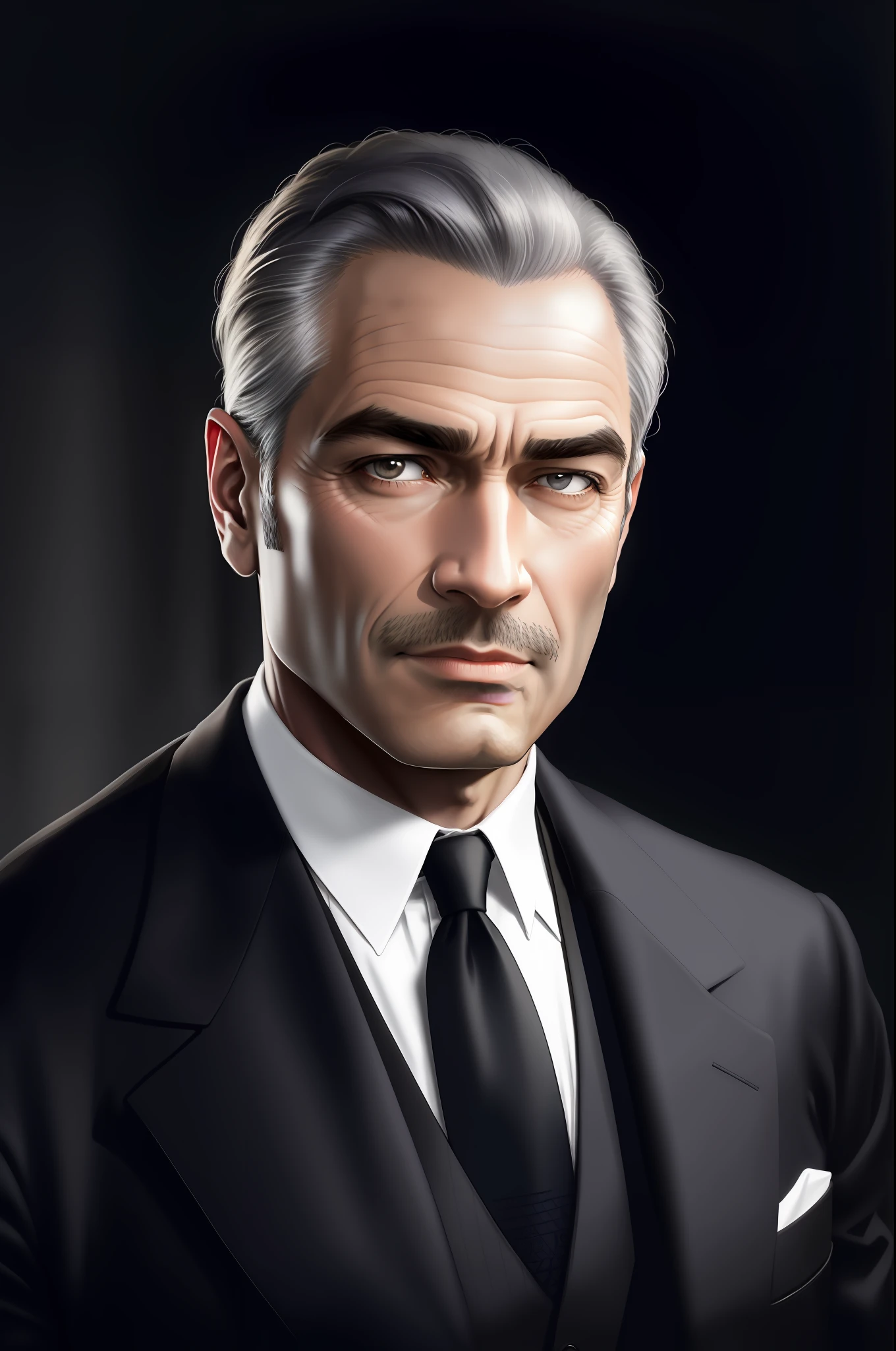arafed image of a man in suit and tie posing for a photo, cartoon, 1 9 2 0 s film actor, handsome man, timothy dalton, famous war criminal, charles, classic portrait, actors, inspired by Yousuf Karsh, by Yousuf Karsh, deak ferrand, still photo of james bond, edward, man with dark gray hair
