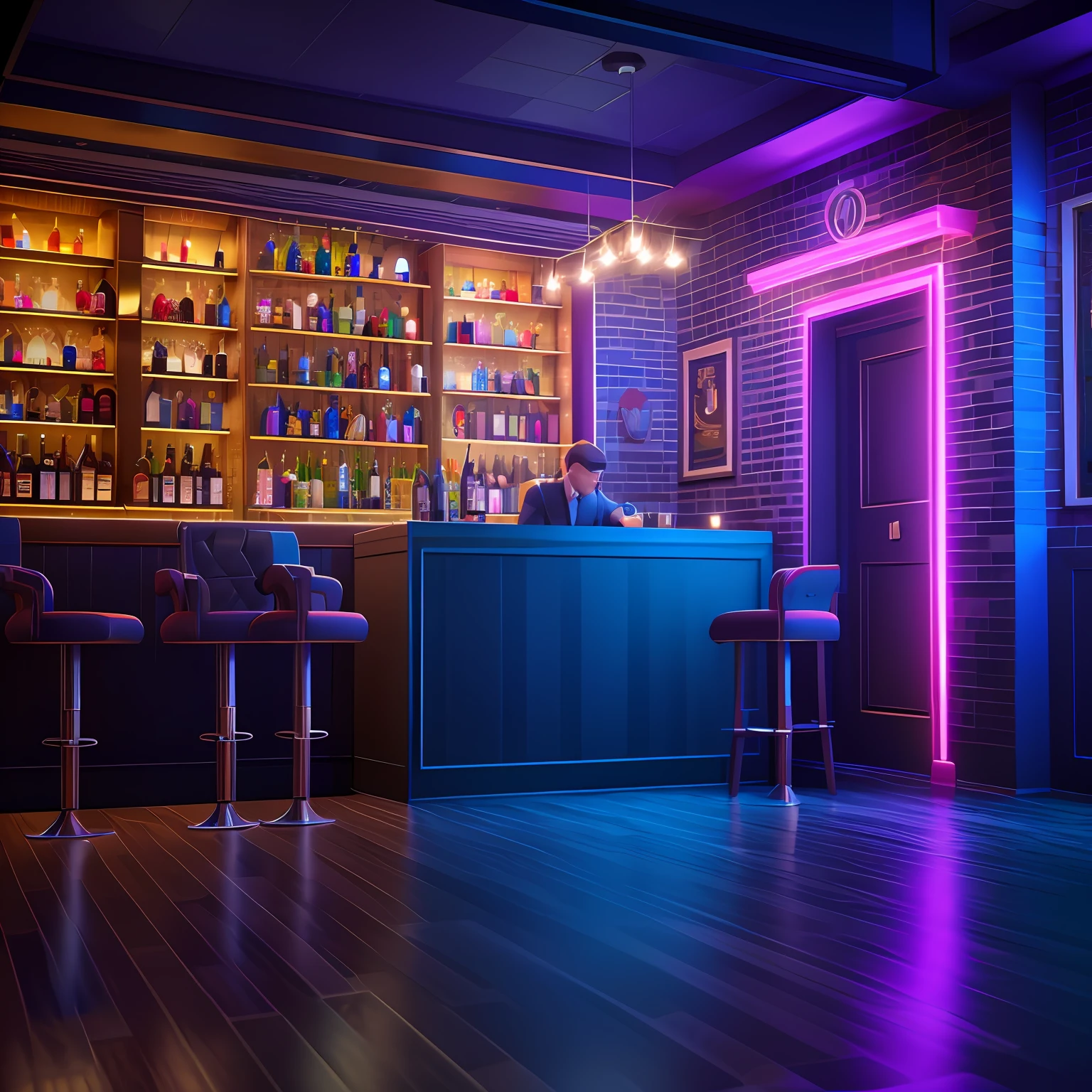 Pub, Bar bar, Card holder, Dance floor, Lighting, Drinks, isometric, oc render, 3d render, Game asset style, 16-bit pixel art, low poly, Blind box, A clean background, A soft color, super detailed, Best quality of IP, Super many details, 8K HD, 45 degree angle tilt angle, 8k, best quality, HD --ar 3:4 --s 750 --v 5.1