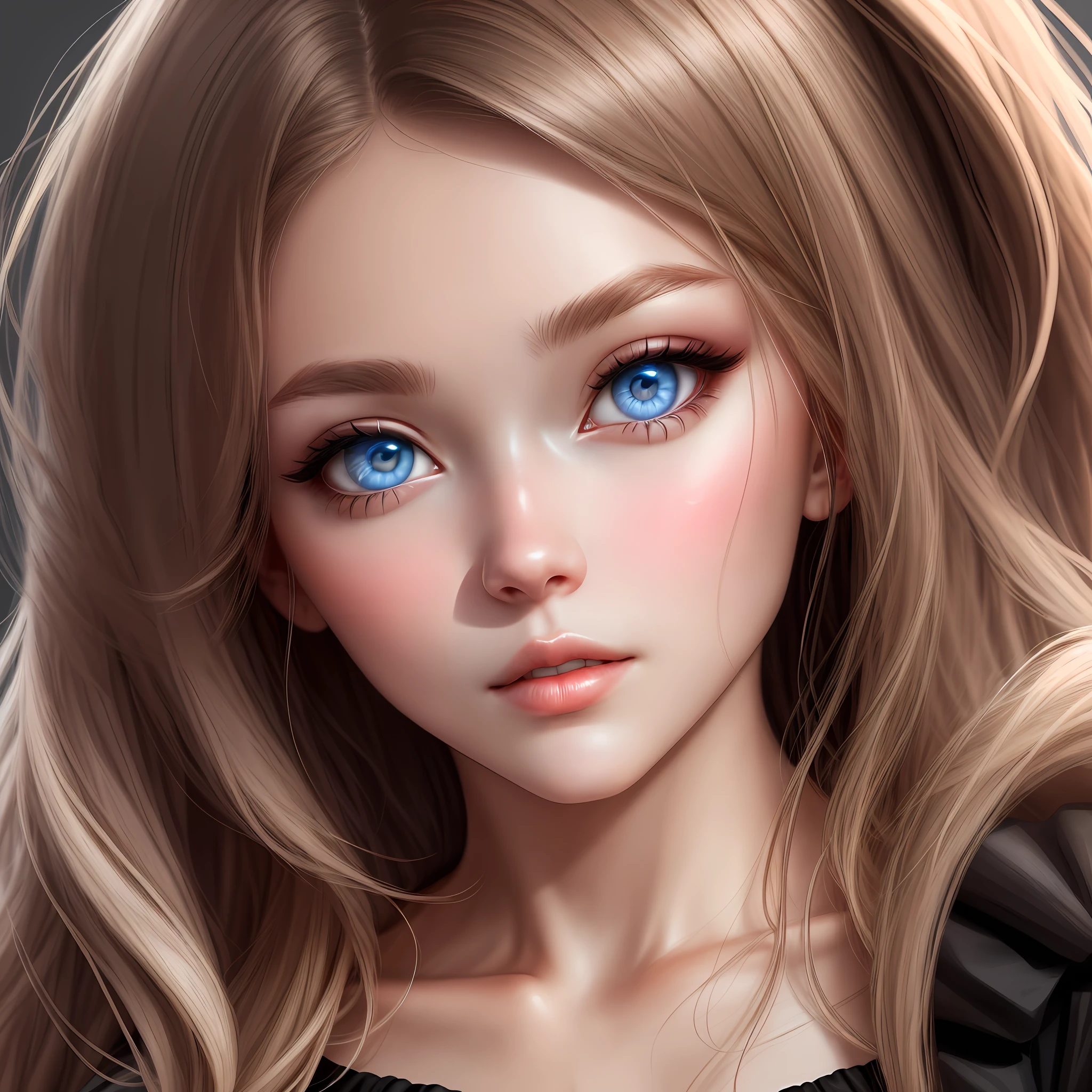 Beautiful face, girly, seductive eyes, 8K