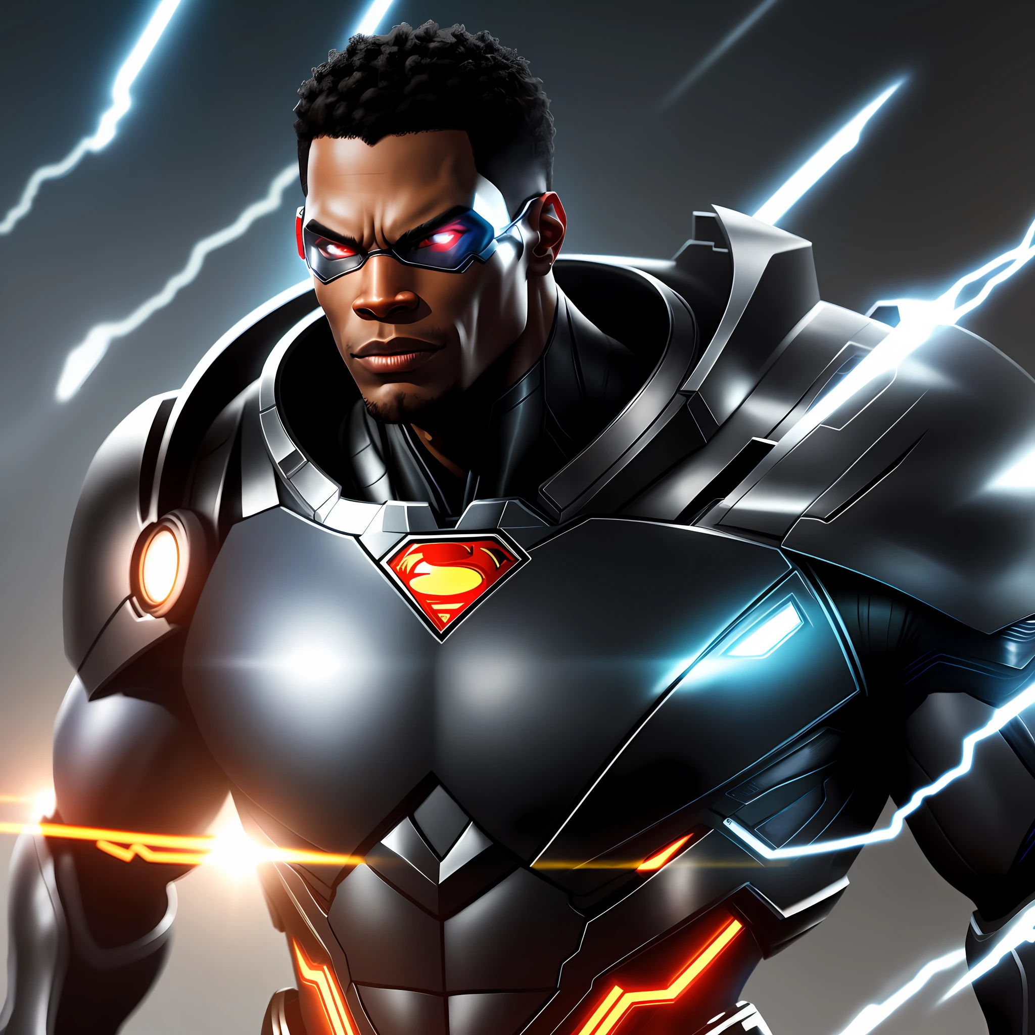 Black Cyborg Superman in 8k