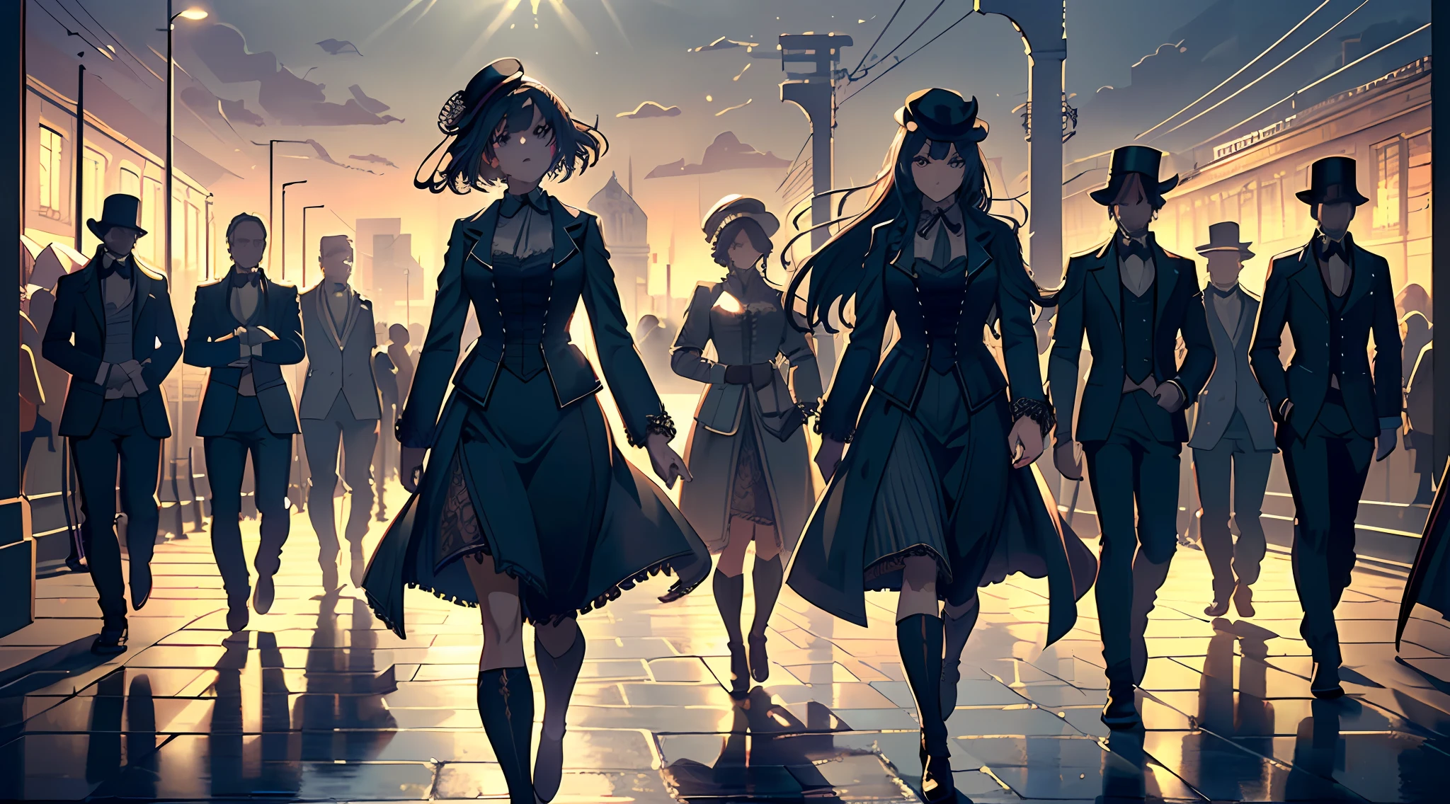 (8k wallpaper of CG unit extremely detailed), (masterpiece), (best quality: 1.2), (high resolution), (illustration: 1.1), (cinematic light: 1.1), finely detailed intricate details, colorful, (best illustration), 8k resolution, intricate details, best quality, realistic, ultra-detailed, best lighting, best shadow, ultra-HD, ultra hd, (detailed reflection), detailed shadows, (((intricate details))), ((((urban landscape of France in 1800))), smooth, ((perfect  shading)), highly detailed illustration, (semi realistic: 1.6), (wide shot:1.2), (large composition:1.0), (((crowd))), dark and terrifying atmosphere, ((high-quality Gothic ruins)), ((cinematic lighting)), (semi-realistic), ((dark fantasy: 1.5)), (proportional height), Lovecraftian, (better lighting), (hyperintricate details), ((ultra-detailed)), 4k unit, (extremely detailed CG: 1.2), (8k:1.1), Artstation.
