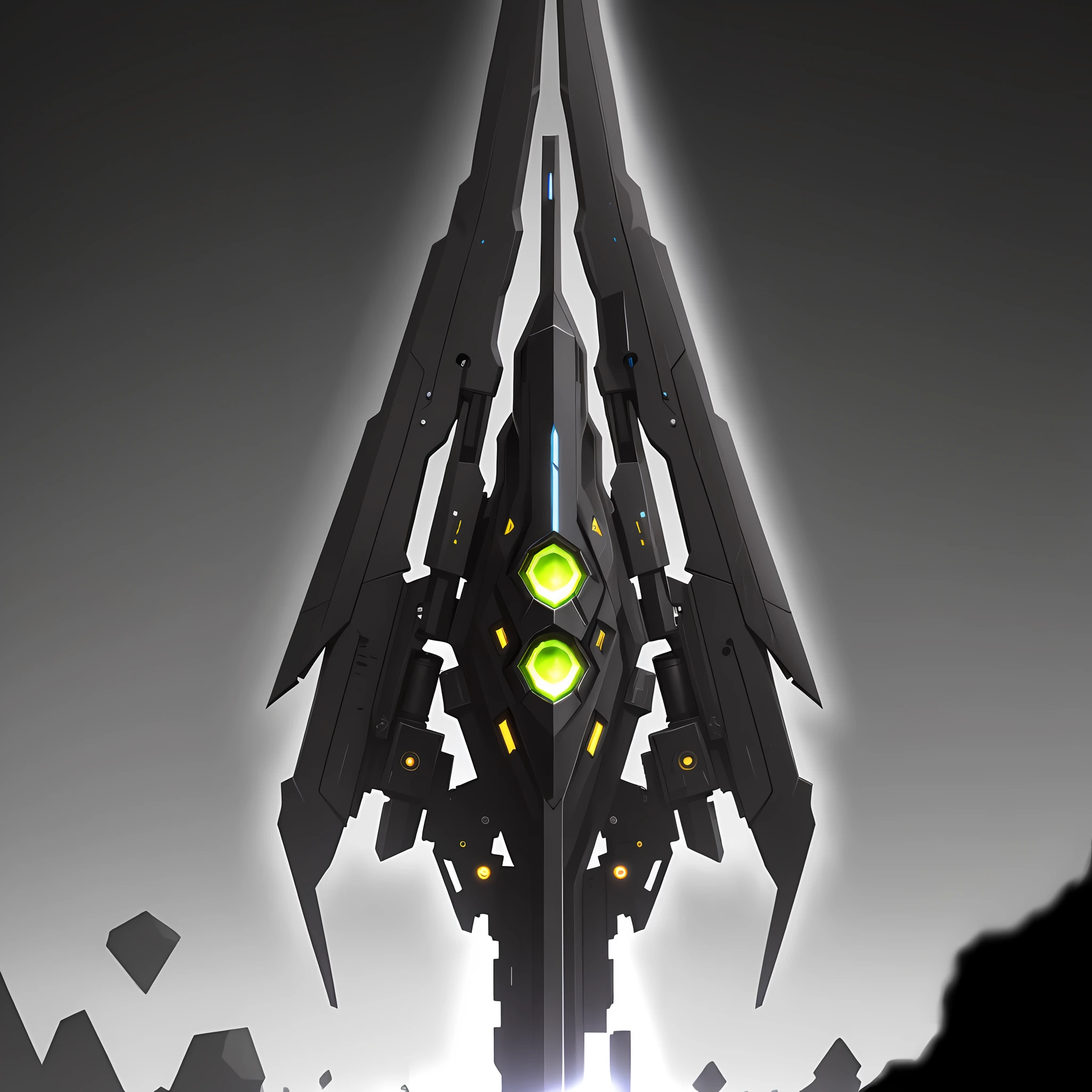 Cyfi weapon, black infinite background.
