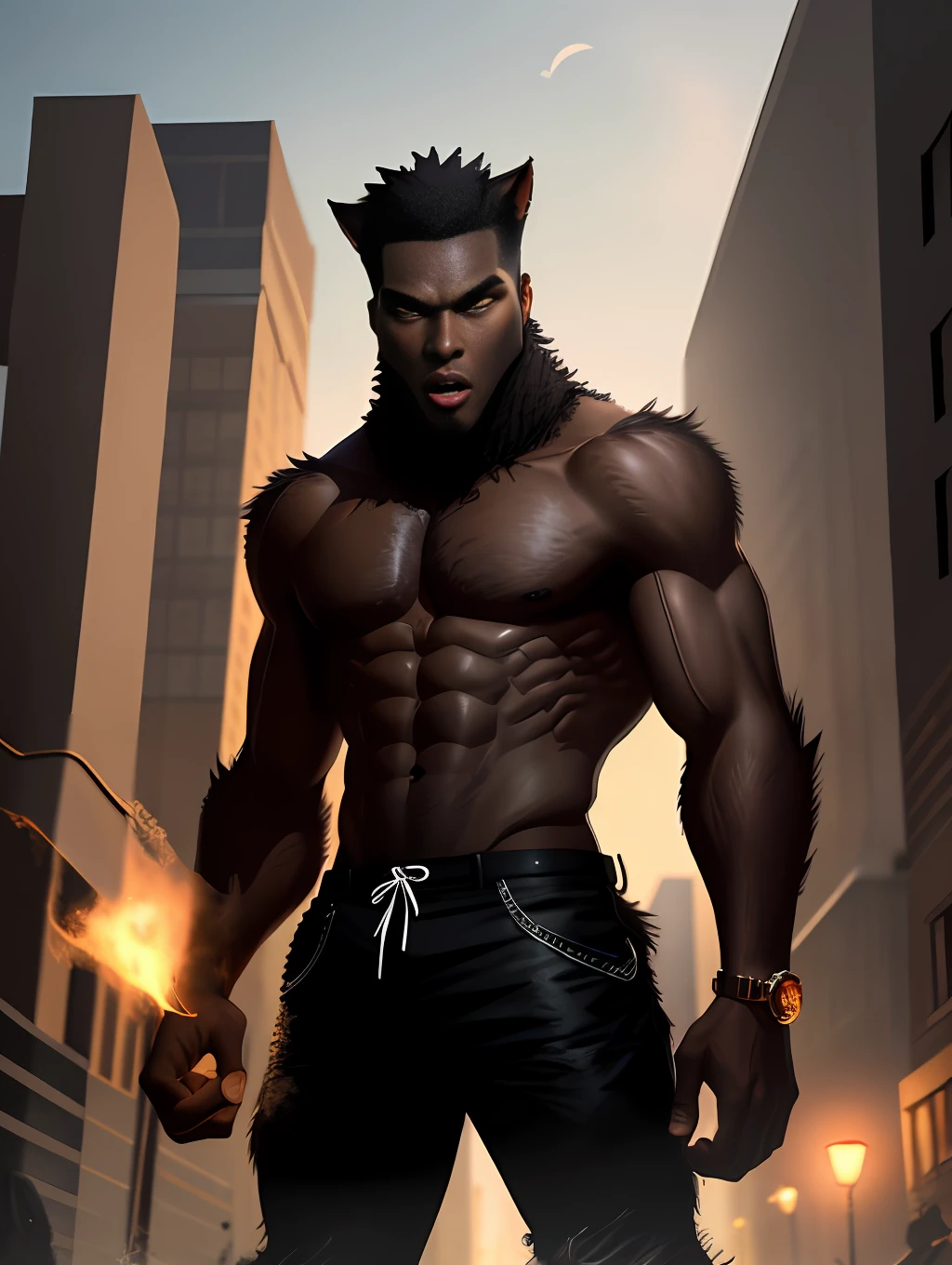 Young black man. That is a werewolf