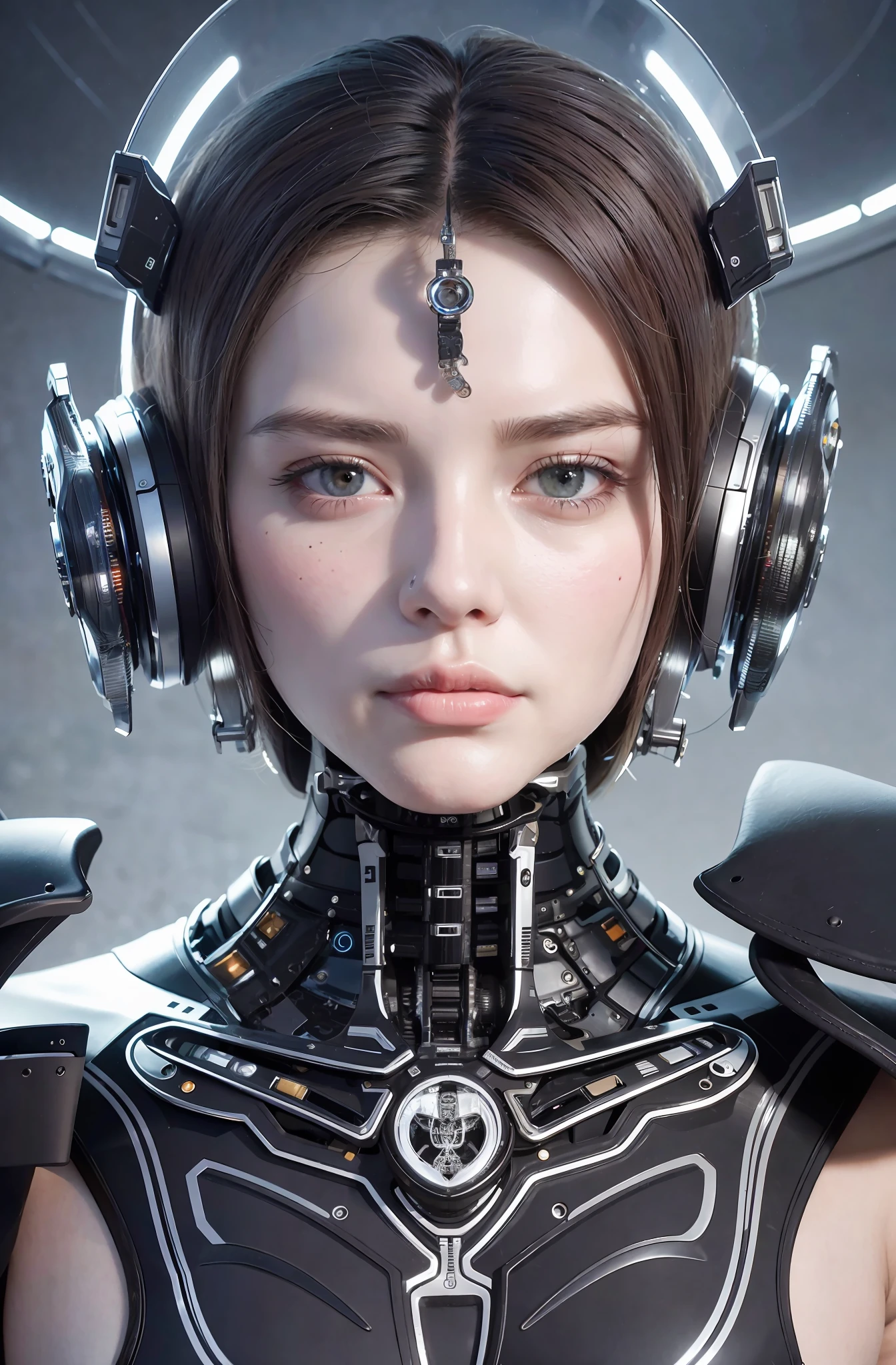 complex 3d render ultra detailed of a beautiful porcelain profile woman android face, cyborg, robotic parts,120 mm, beautiful studio soft light, rim light, vibrant details, luxurious cyberpunk, lace:1.1,hyperrealistic, anatomical, facial muscles, cable electric wires, microchip, elegant, beautiful background, octane render, H. R. Giger style, 8k, best quality, masterpiece, illustration, an extremely delicate and beautiful, extremely detailed,CG,wallpaper, (realistic, photo-realistic:1.5),Amazing, finely detail, masterpiece,best quality,official art, extremely detailed CG unity 8k wallpaper, absurdres, incredibly absurdres, robot, silver halmet, full body,Standing posture