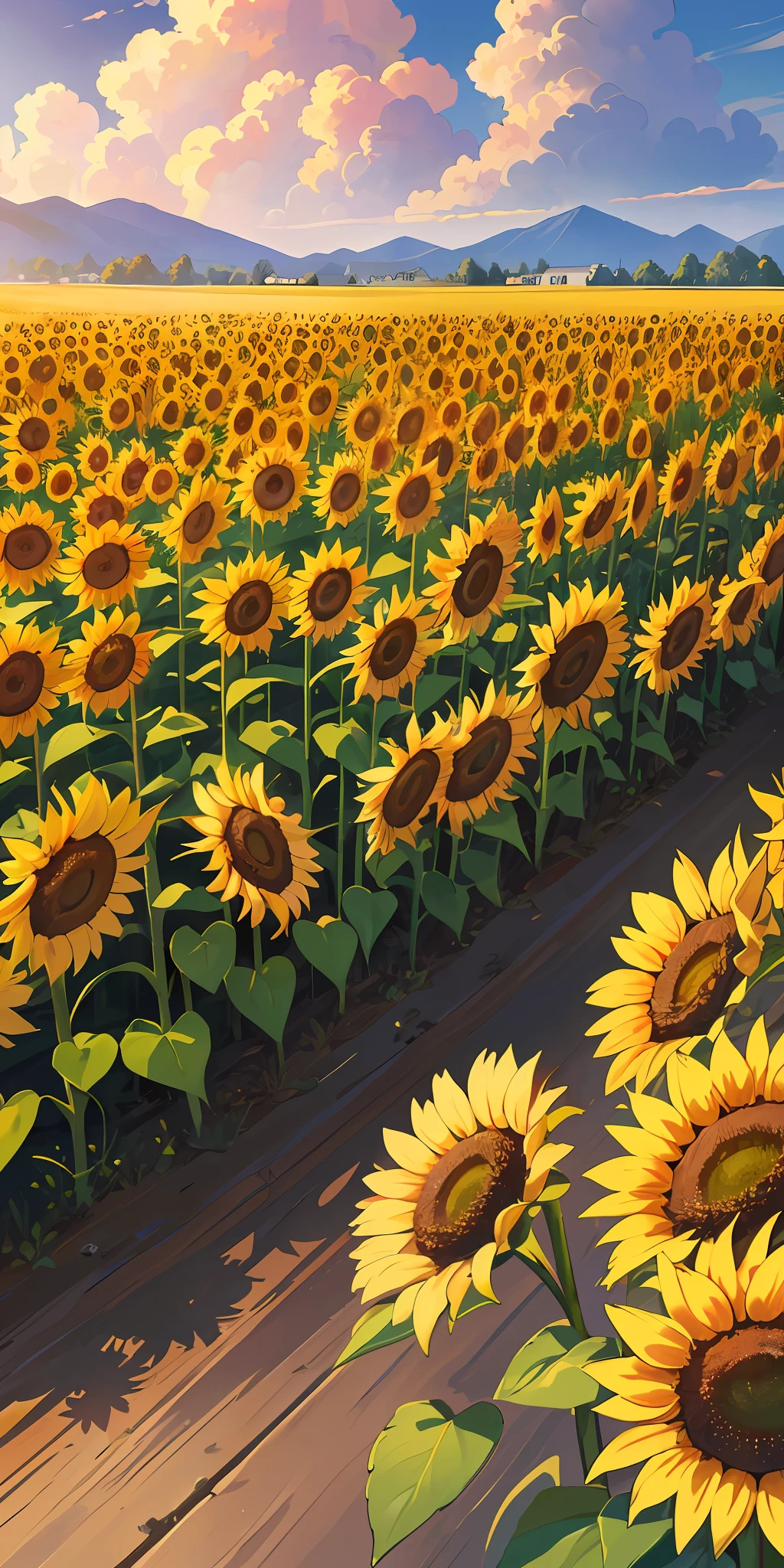 Masterpiece, best quality, (very detailed CG unified 8k wallpaper) (best quality), (best illustration), (best shade) nature harvest sunflowers, super meticulous , people working in the fields --v6