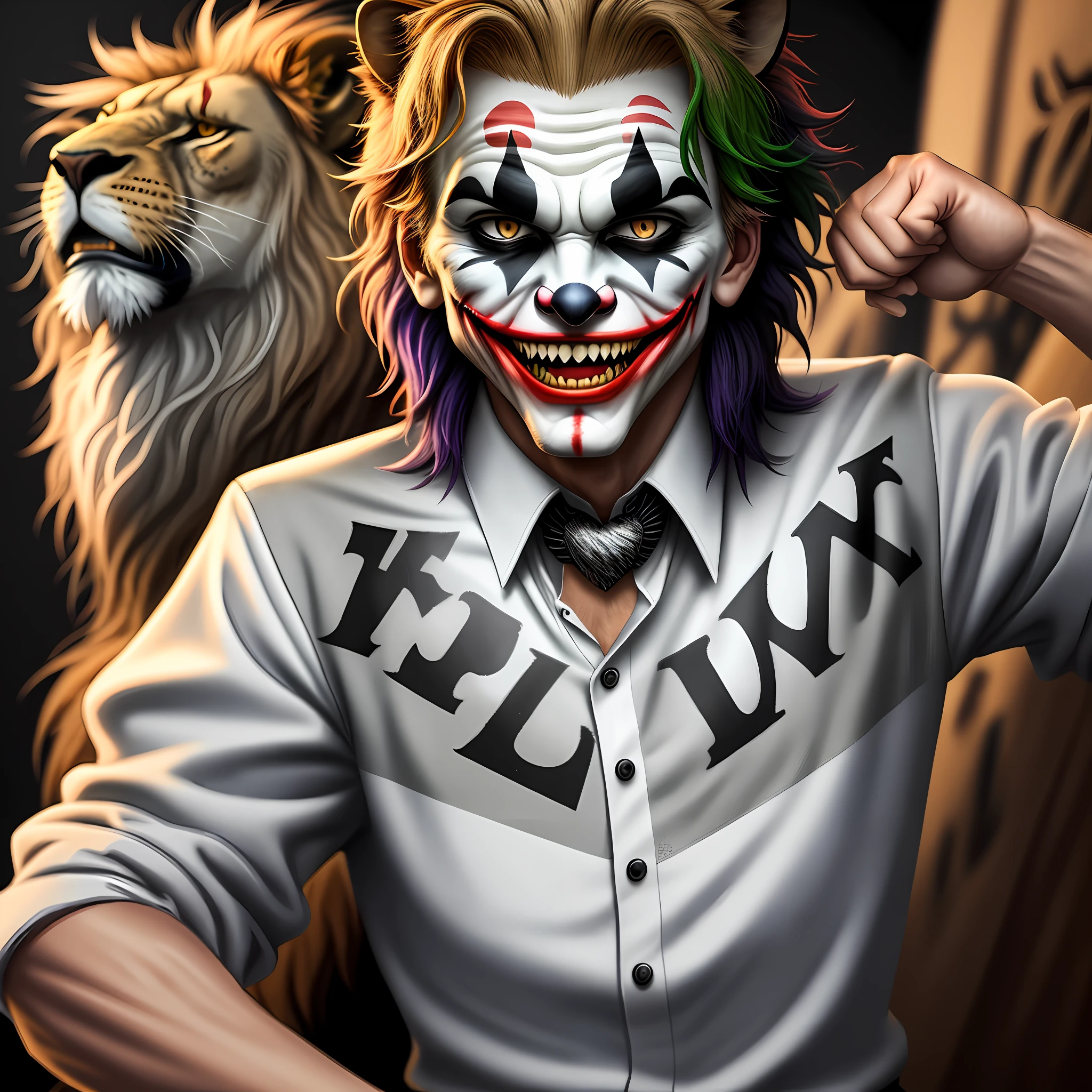 Loud joker in a lion quality 4k