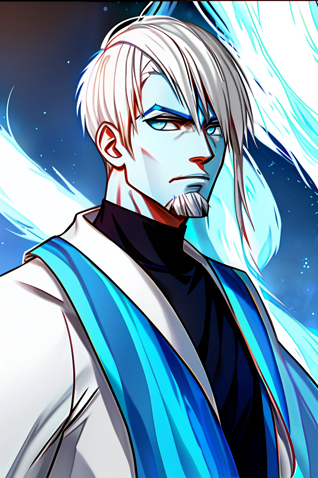 Avatar white hair and white goatee