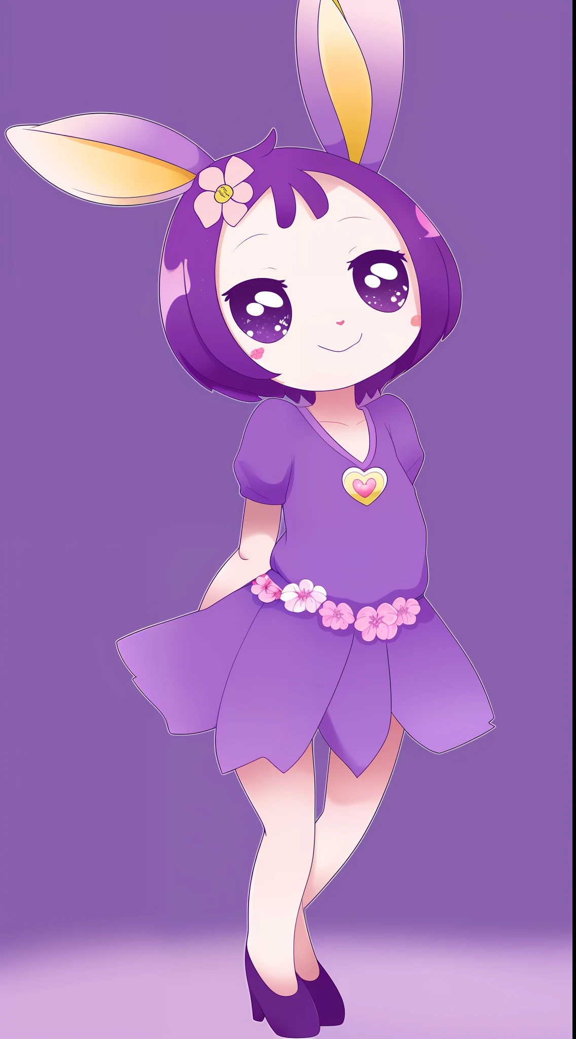 "((1girl)),(solo),((cute:1.2)|(kawaii:1.3)|(chibi:1.4)),(bunny:1.2),(background:floral),(background:twilight),(color:flat),(subject:jewelpet),(pose:sexy)"