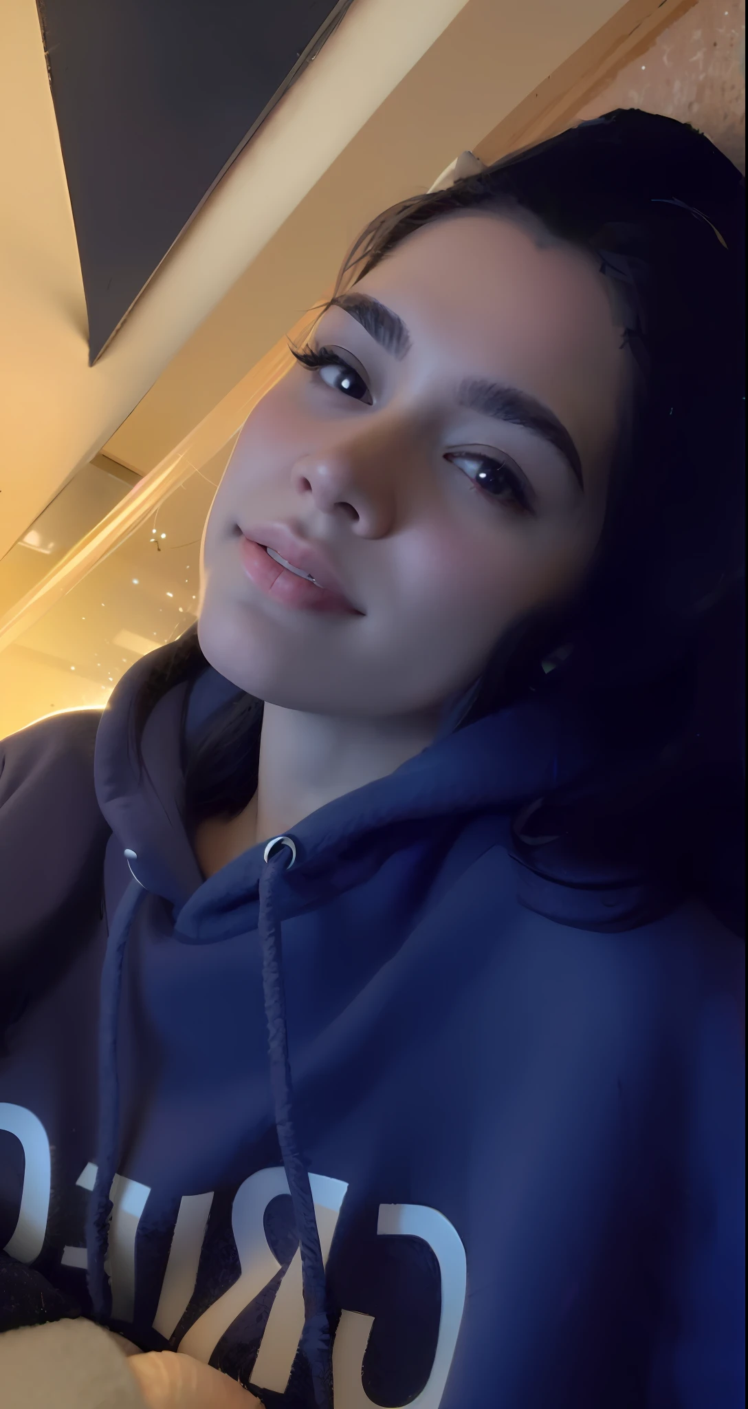 there is a woman that is sitting down with a remote, black haired girl wearing hoodie, profile image, profile picture, profile pic, headshot profile picture, around 1 9 years old, wearing a blue hoodie, wearing a neon blue hoodie, taken in the early 2020s, girl wearing hoodie, profile shot, in a hoodie, selfie of a young woman