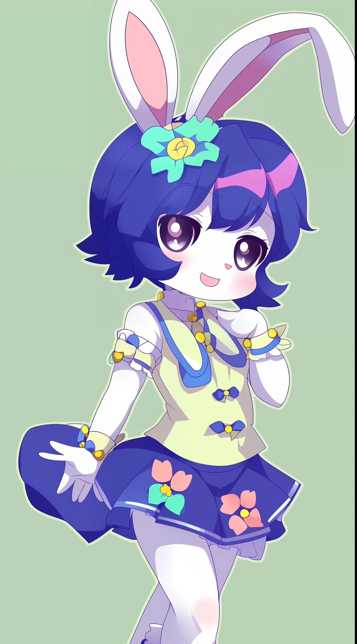 "((1girl)),(solo),((cute:1.2)|(kawaii:1.3)|(chibi:1.4)),(bunny:1.2),(background:floral),(background:twilight),(color:flat),(subject:jewelpet),(pose:sexy)"