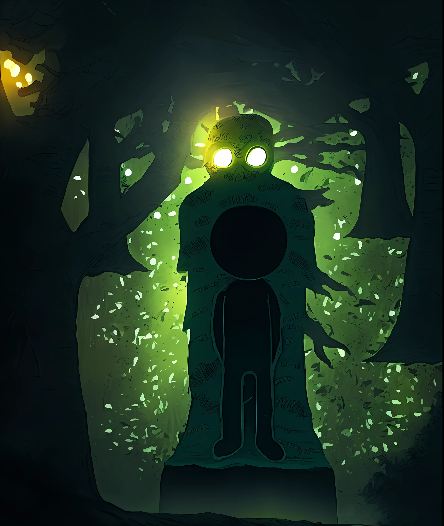 there is a white man standing in the middle of a forest, black slenderman in the woods, standing in a dark forest, stood in a spooky forest, in a forest made of nightmares, an scp anomalous object, shadowy and eerie character, in a spooky forest, scp 3008, stood in a forest, eerie person