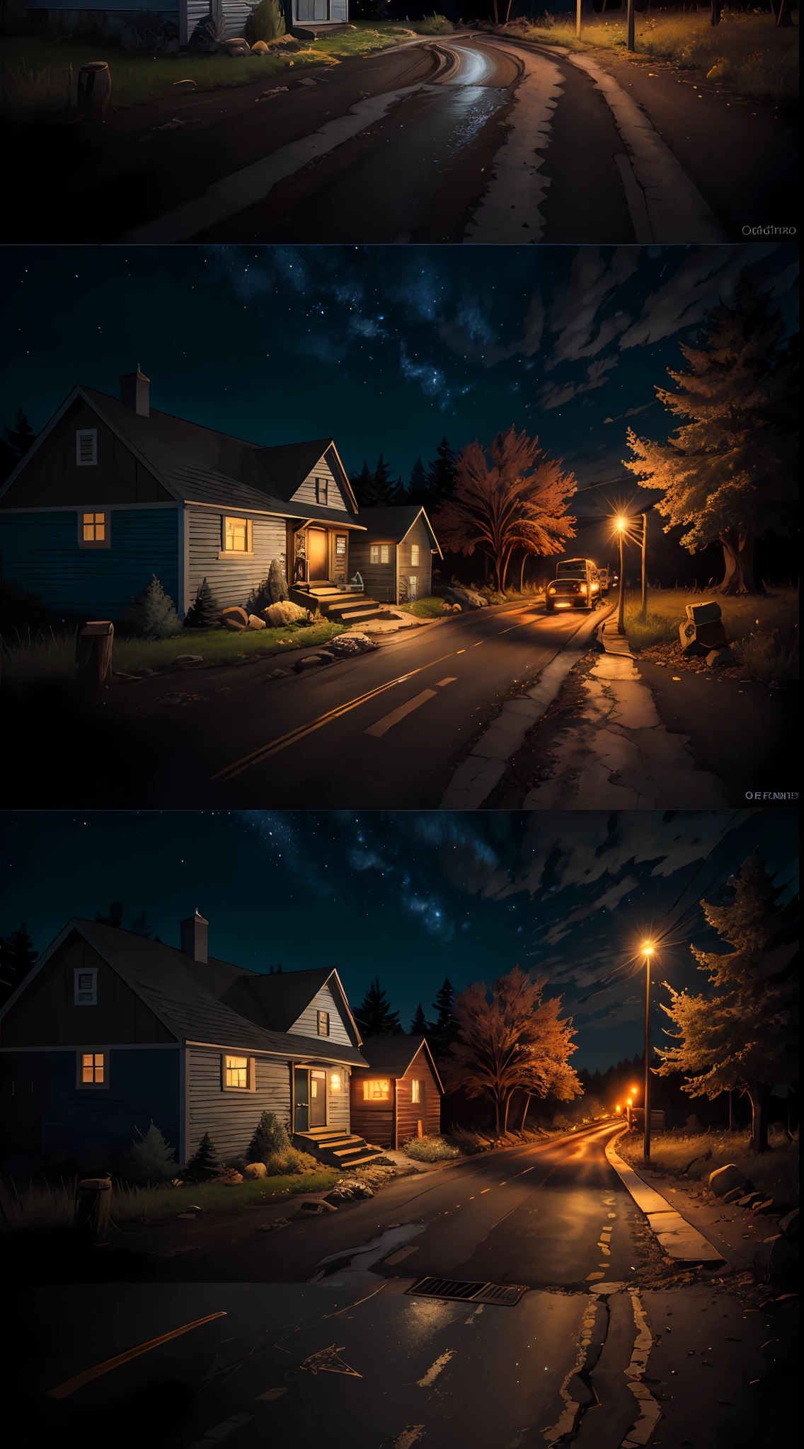 Rural dirt road, crossroads, wolf on the street, a lit candle, night, 0h, cozy, little deluded, intricate, hyperdetailed, realistic, ultrarealistic, high quality, best, ultra detail, crazy detail, extremely detailed, photo realism, 8k uhd