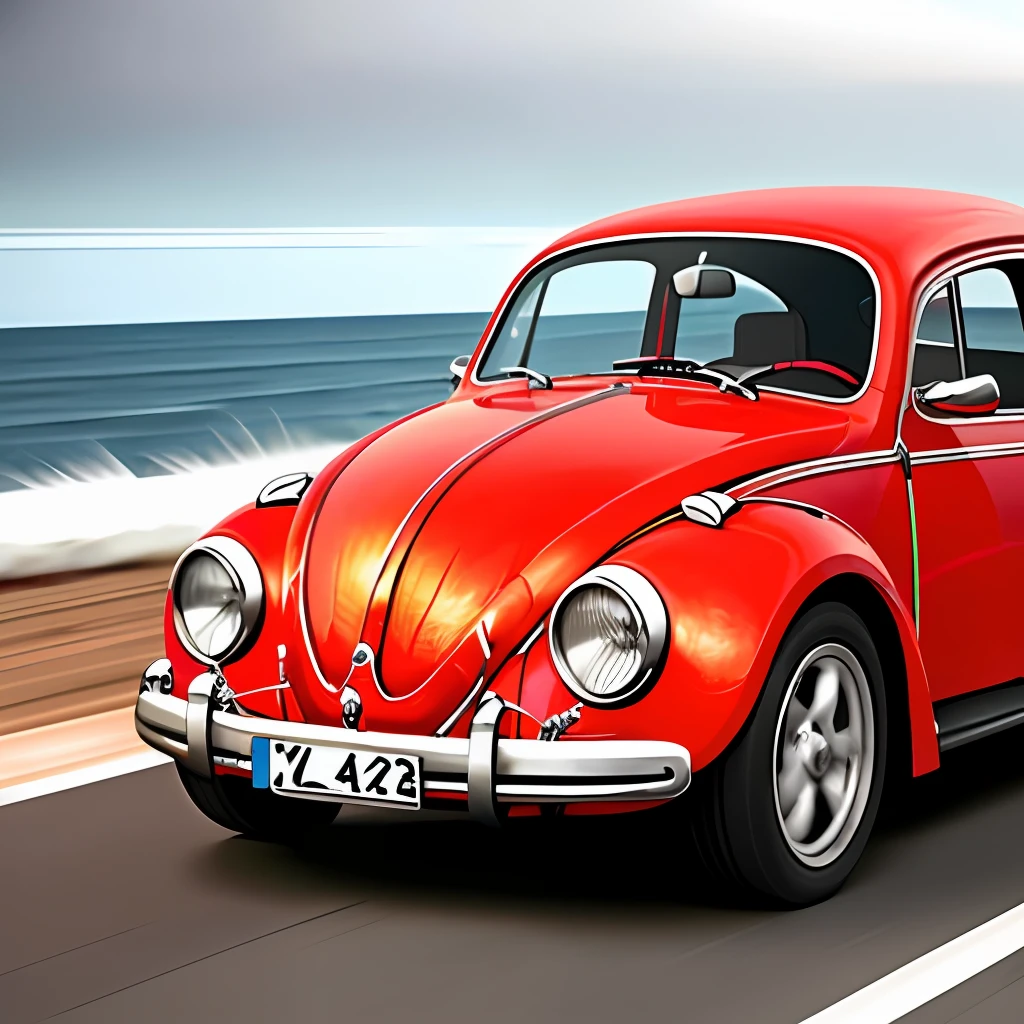 Create a Beetle car, red, retro, hyper detailed, on highway by the sea, hyper realistic, HD in 8K.
Message sent. Create a Beetle car, red, retro, hyper detailed, on highway by the sea, hyper realistic, HD in 8K.