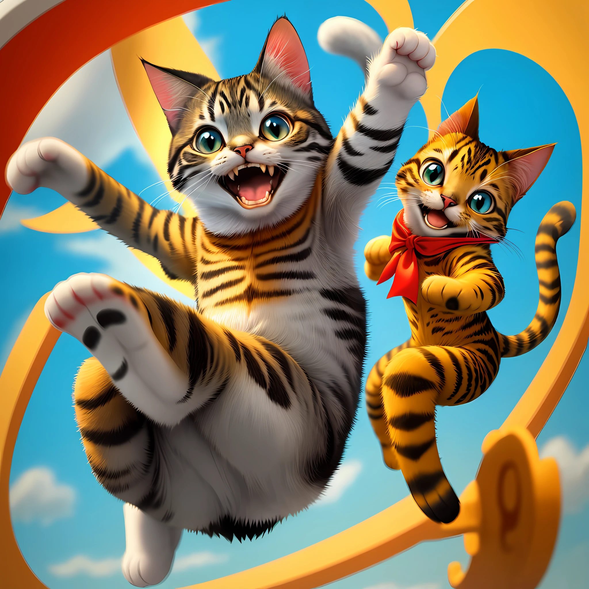 Cheerful, adventurous, Disney style cat