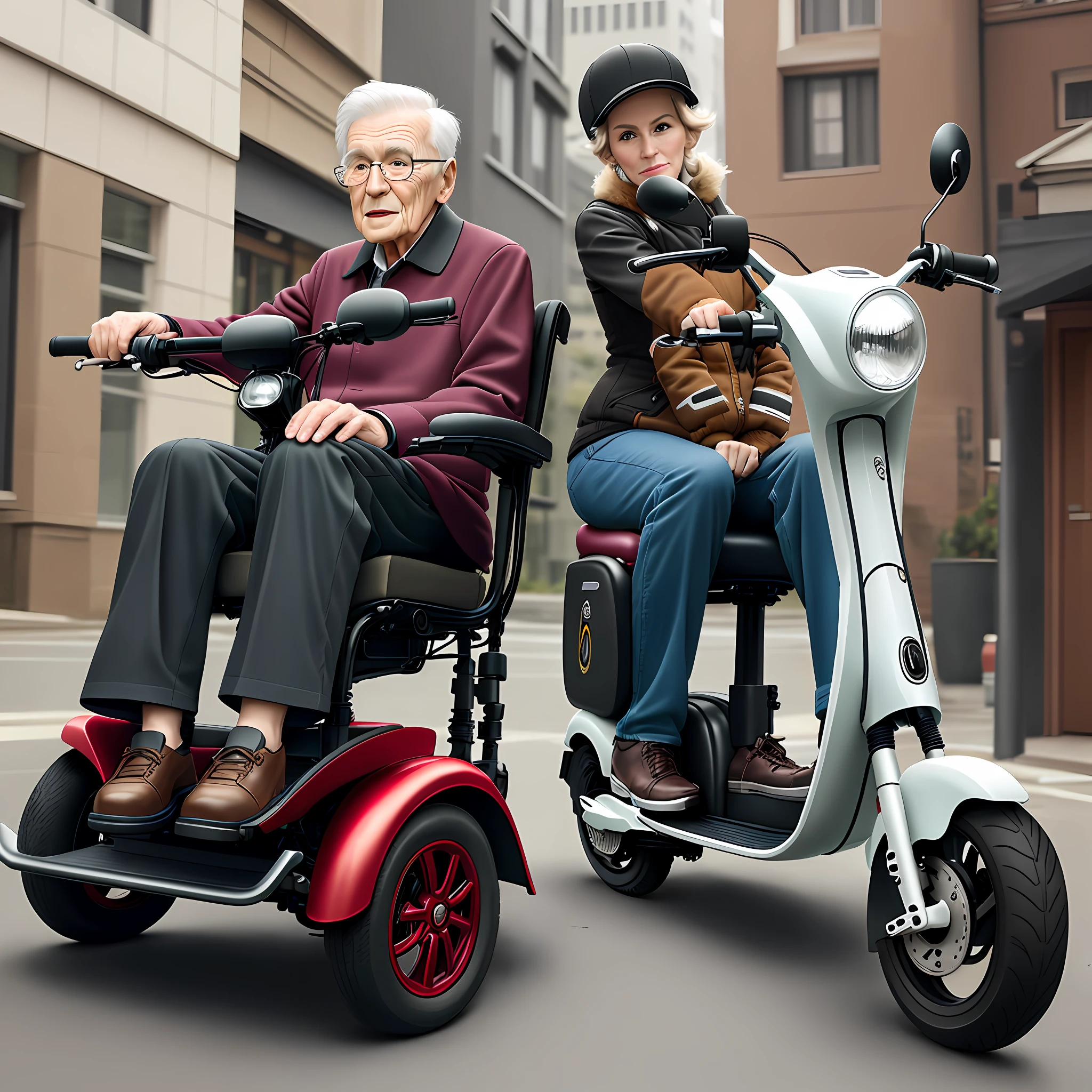 Innovative design of electric wheelchair scooter suitable for the elderly, safety, modeling innovation, technological innovation