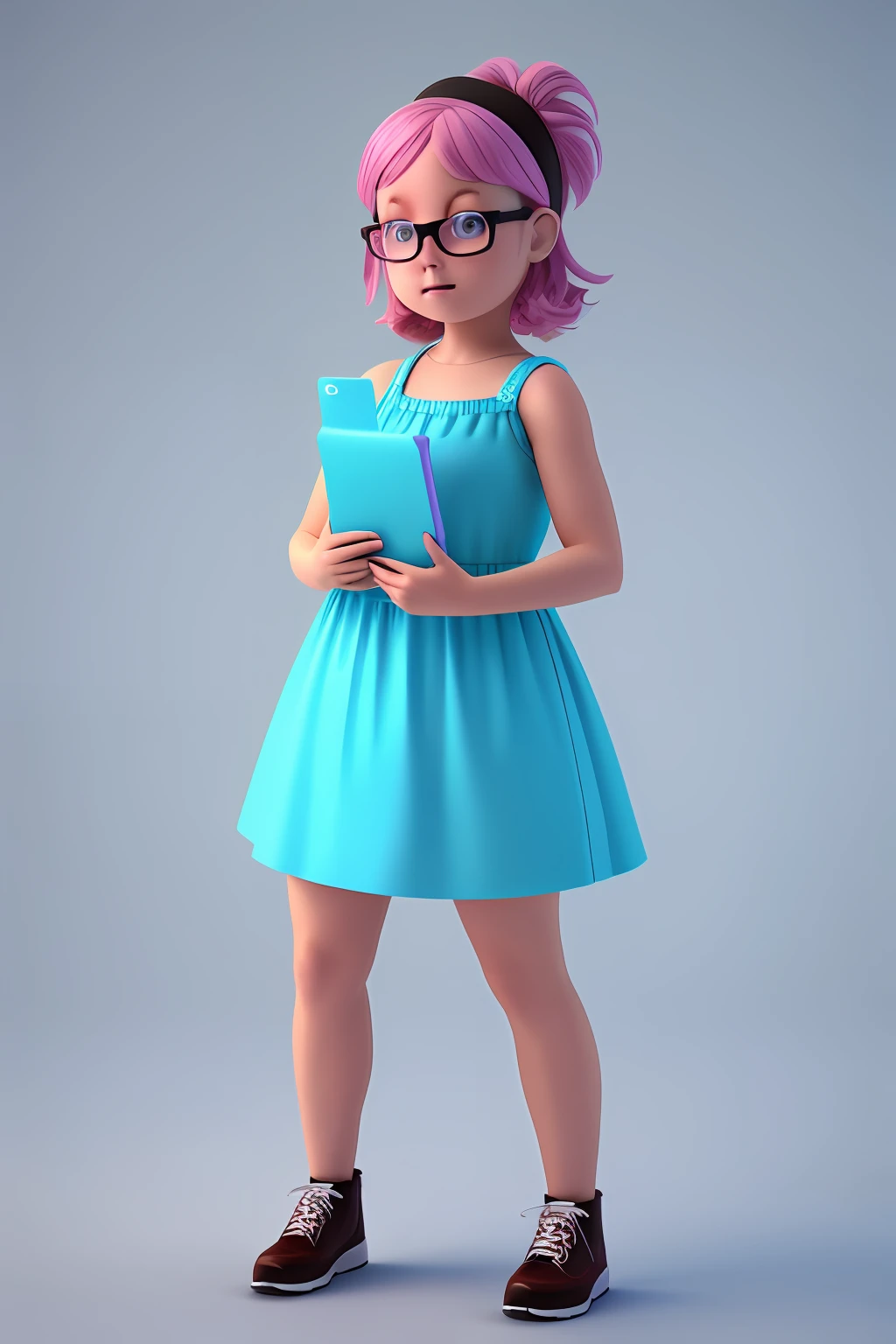 Tiny and cute 37 year old woman, standing character, soft and soft lighting, soft pastel colors, young scottie, 3D blender rendering, polycount, modular constructivism, pop surrealism, rendering https://i.postimg.cc/hGpnPM73/Screenshot-20230602-170336.png