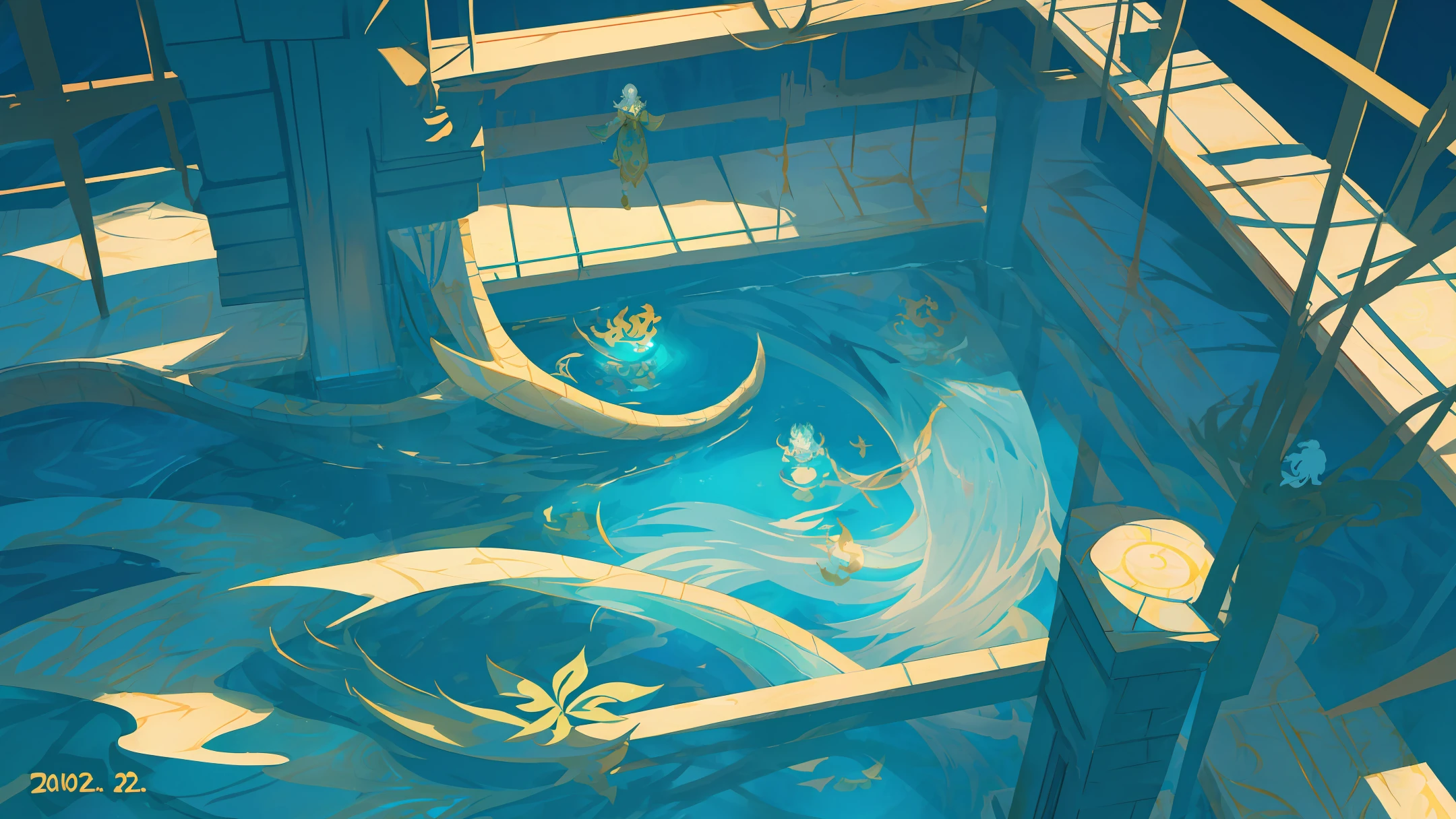 gorgeous dragon from animes in niji journey style, under water ((perfect lighting)) (perfect reflections)) (cast shadows) ((very detailed)) magnificent masterpiece