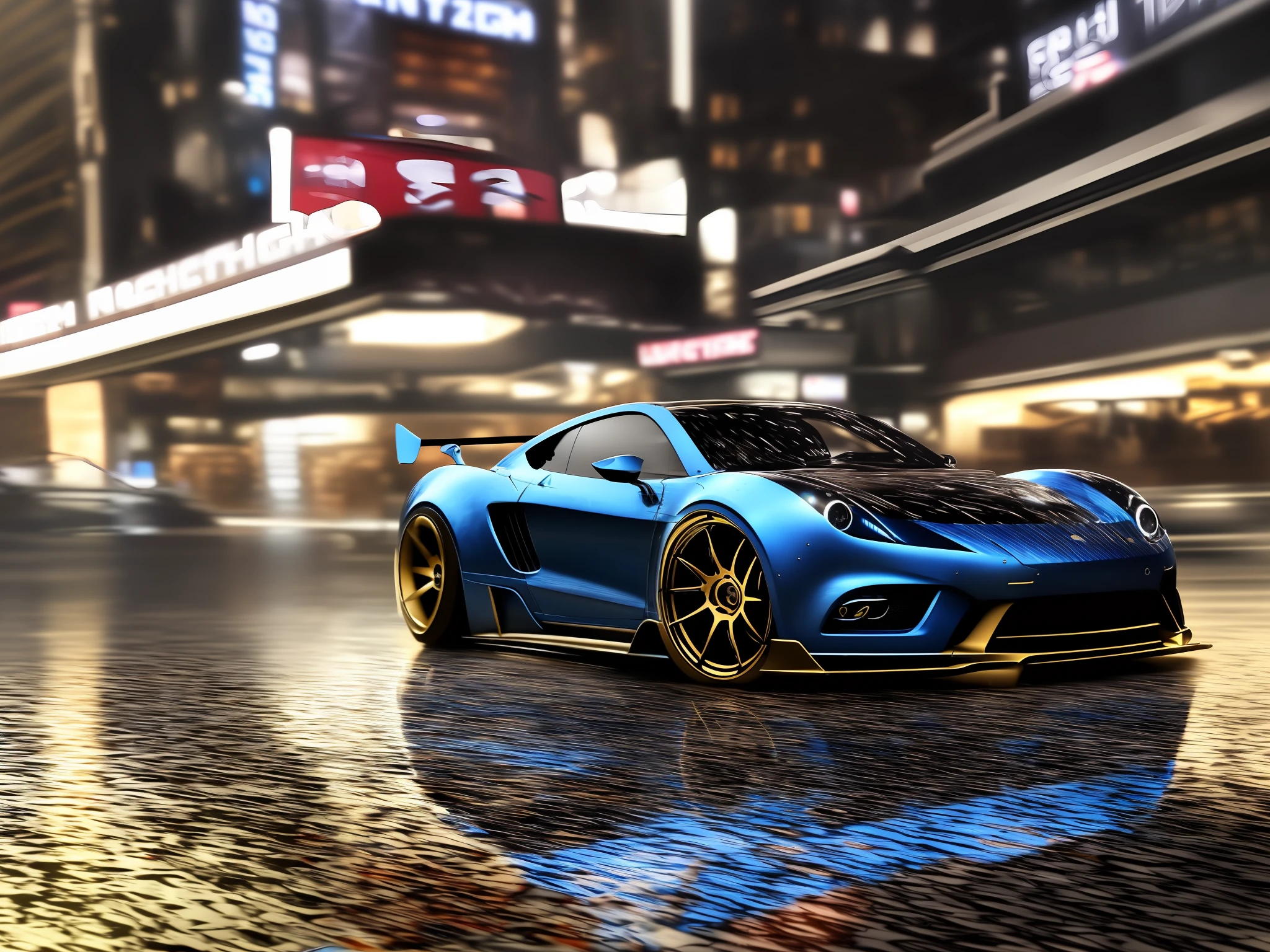 sport car,tuned, motion, (at night:2) (motion blur:1. 3), movie action scene, (Need for Speed:1. 1), wet reflection, racing game, (cityscape in background:1. 5), (detailed stunning environment:1.5), moody dark atmosphere, neon underground aesthetics, (sci-fi), cyberpunk, blade runner, cinematic, cover art, (low front angle),intricate, (highly detailed:1.5), digital painting, digital art, artstation, concept art,(color contrast:1. 1), (Wide lens:1.5),best quality masterpiece, (photorealistic:1.5), sharp focus, 8k, HDR, shallow depth of field, broad light, high contrast, light sparkles, chromatic, sharp focus,transparent,(clear photo:1.5)