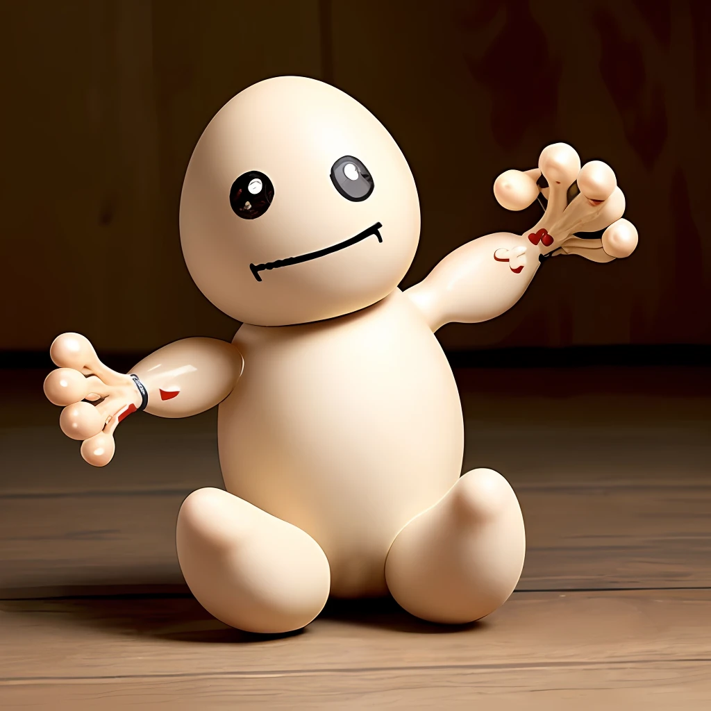 an egg with arms and legs