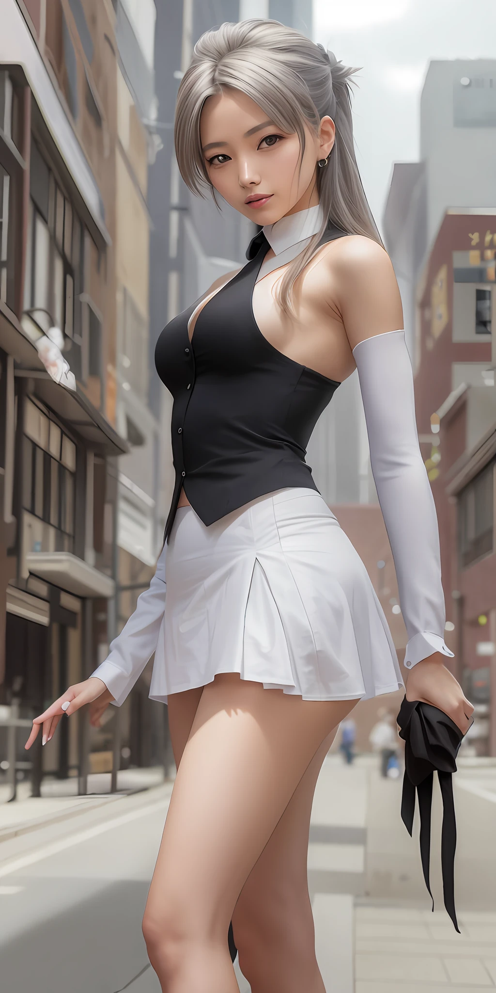 real human, 8K, Japanese, beautiful thin legs, longer below the knee than above the knee, black hair,