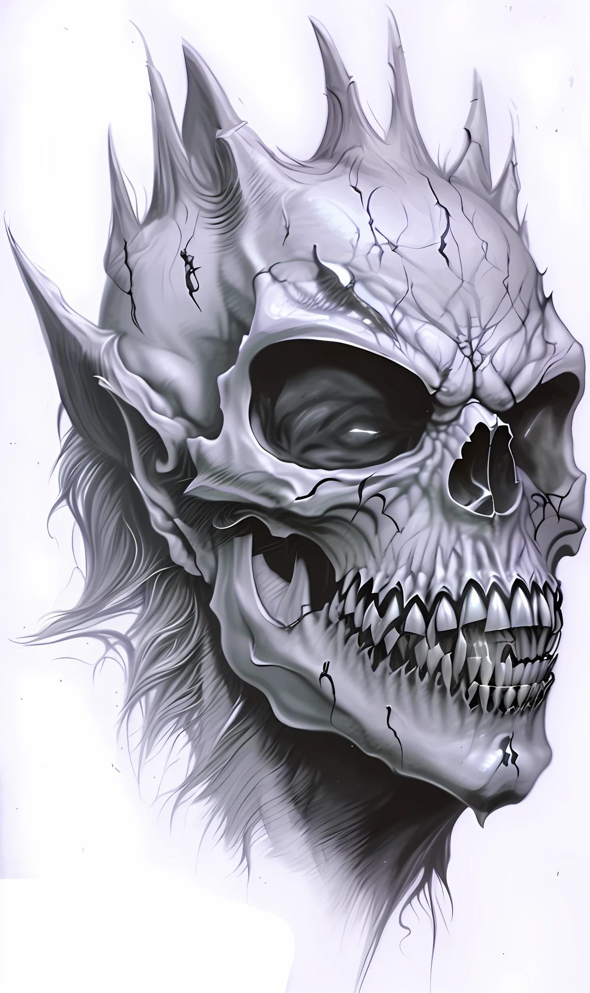 pointed teeth, vampire skull,