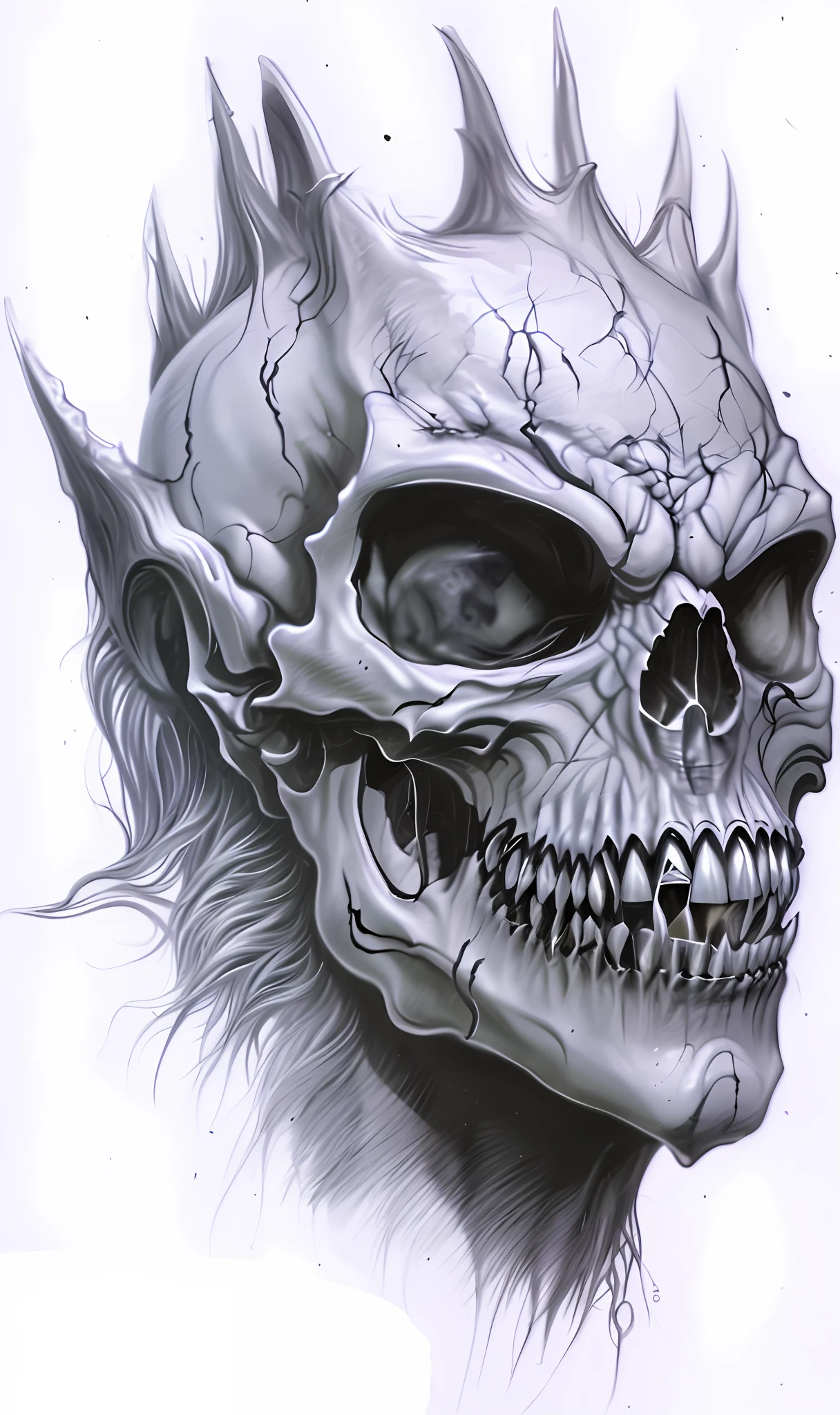 pointed teeth, vampire skull,