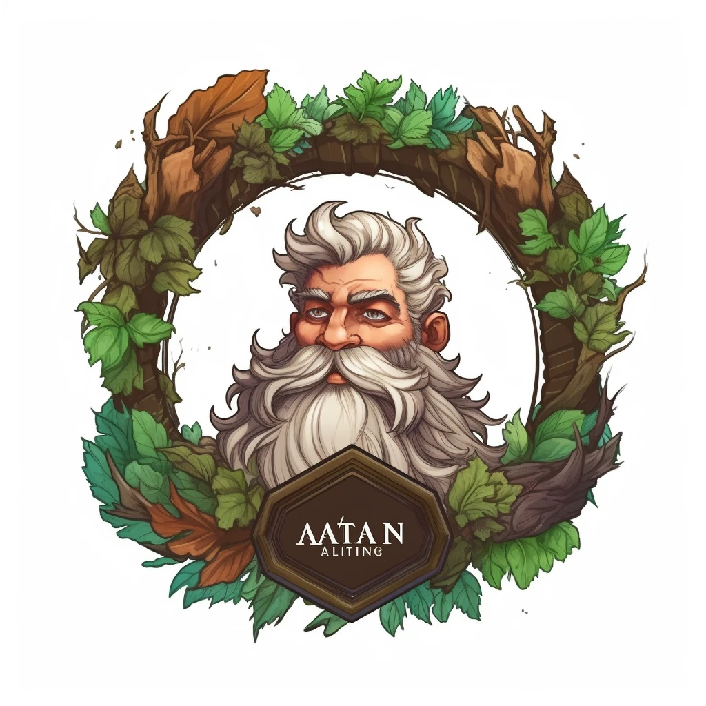 Game avatar frame, a icon design, round frame, white background, natural elements