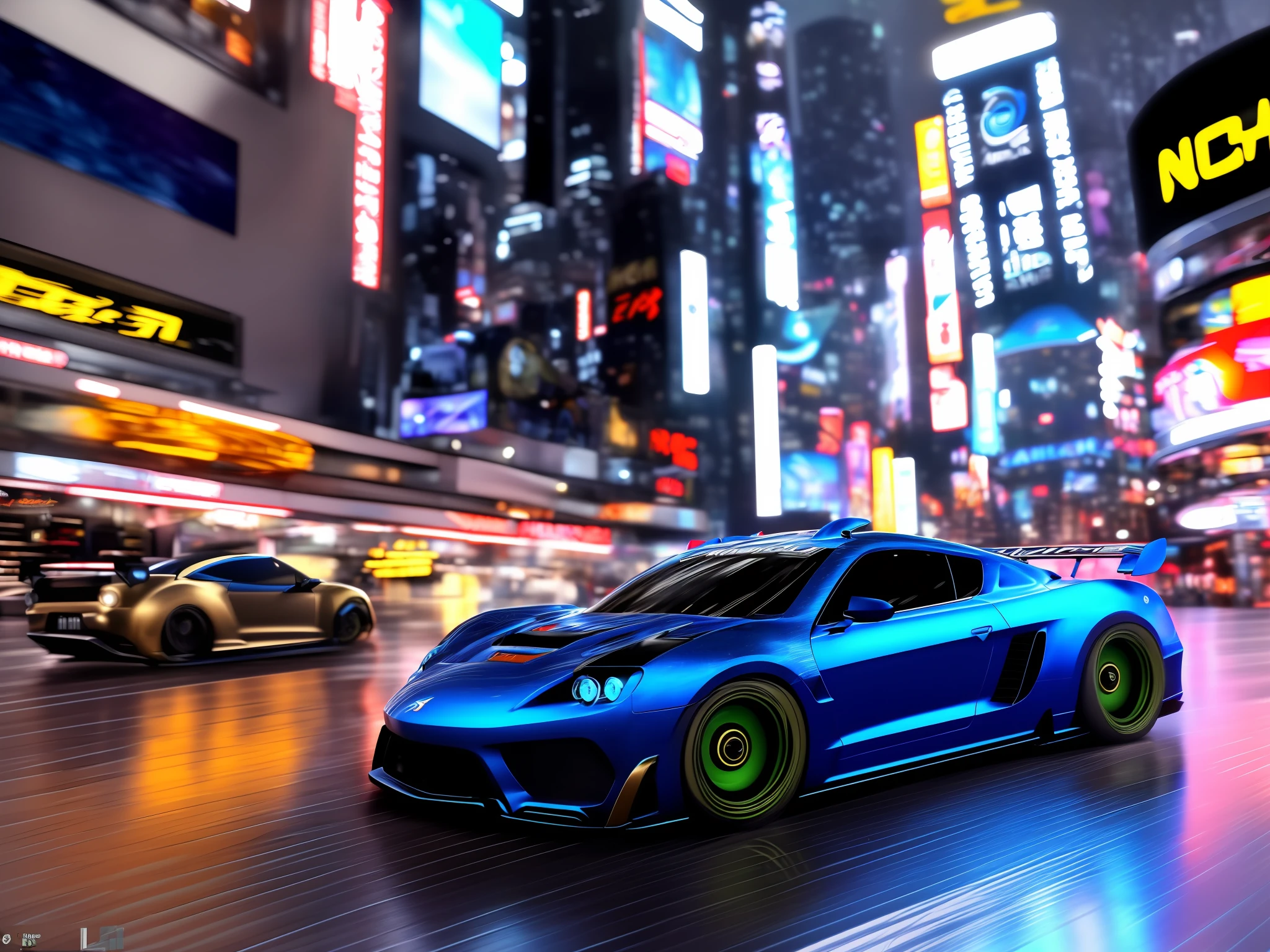 sport car,tuned, motion, (at night:2) (motion blur:1. 3), movie action scene, (Need for Speed:1. 1), wet reflection, racing game, (cityscape in background:1. 5), (detailed stunning environment:1.5), moody dark atmosphere, neon underground aesthetics, (sci-fi), cyberpunk, blade runner, cinematic, cover art, (low front angle),intricate, (highly detailed:1.5), digital painting, digital art, artstation, concept art,(color contrast:1. 1), (Wide lens:1.5),best quality masterpiece, (photorealistic:1.5), sharp focus, 8k, HDR, shallow depth of field, broad light, high contrast, light sparkles, chromatic, sharp focus,transparent,(clear photo:1.5)