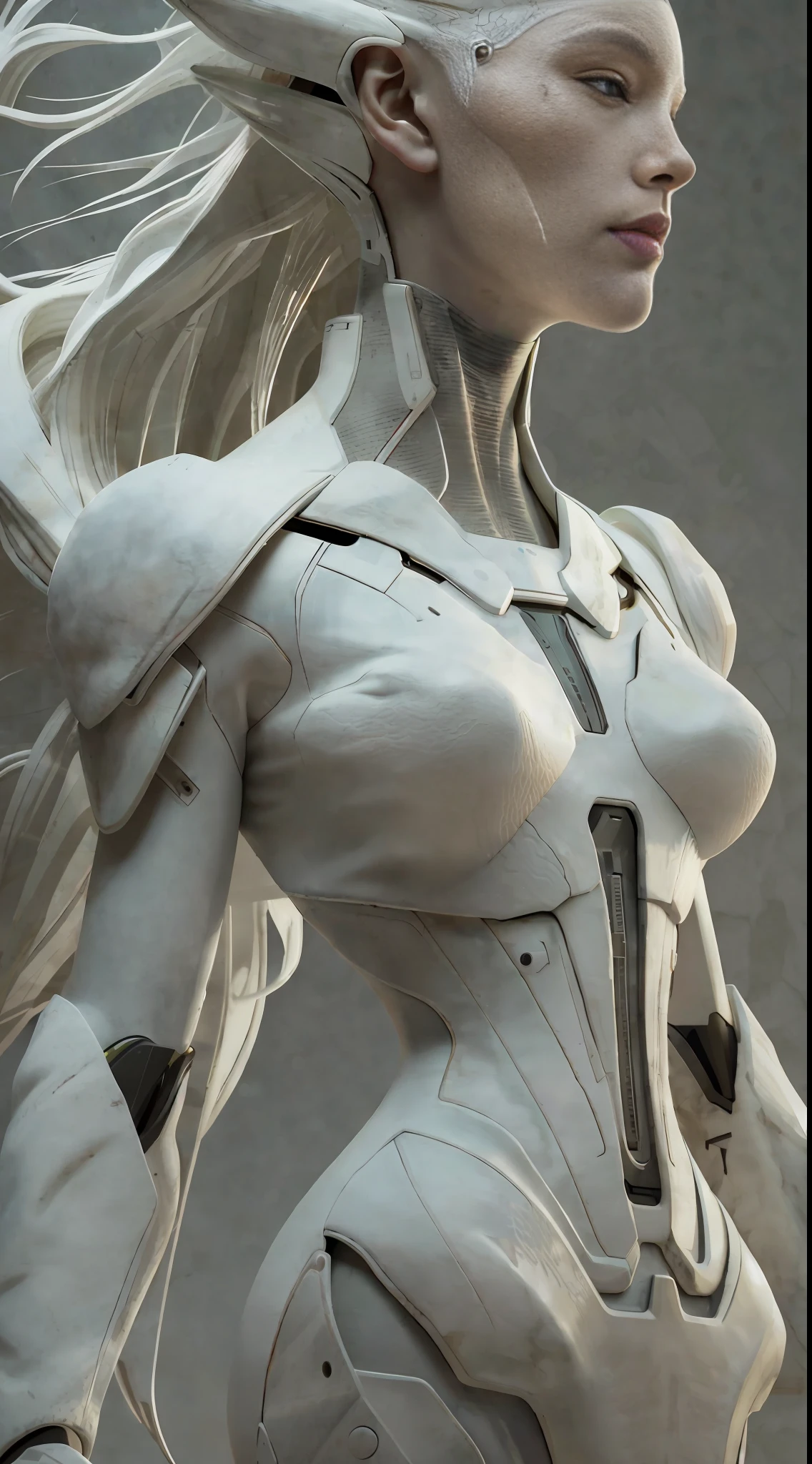 ((Futuristic style + Eco style: 1.2), White creature, Ultra detail conceptualization, Ceramics: 1.3), Perfect female anatomy: 1.3), Extreme Lighting: 1.2, Historical Film Style, Cinematic Lighting Photos: 1.3), Epic-bashing: 1.2, Extremely High Detail Post: 1.3, 8K No Noise: 1.2))