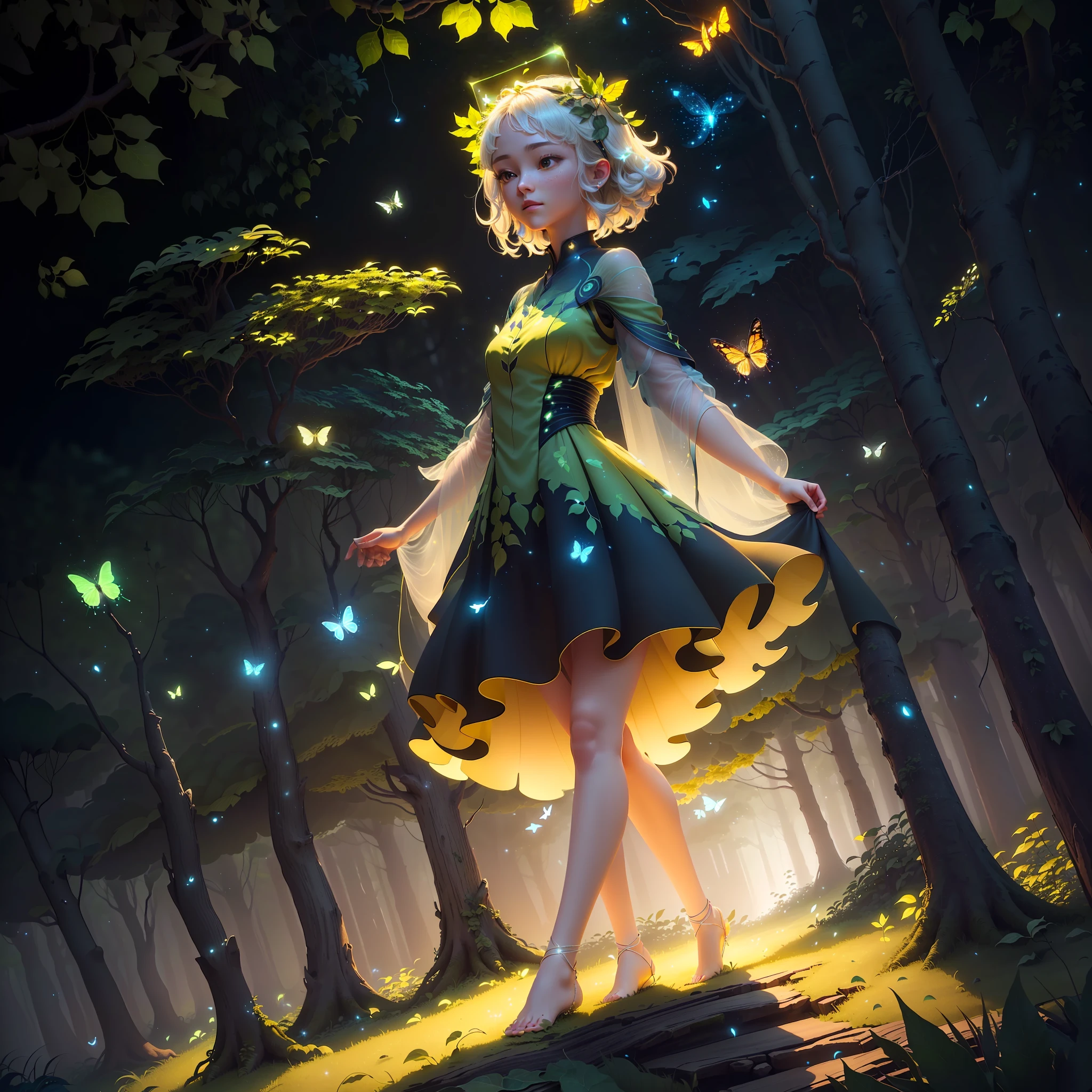 Masterpiece,, Best Quality, (Blank Background), (Middle Blank), (Very Detailed CG Unity 8k Wallpaper), (Best Quality), (Best Illustration), (Best Shadow), Forest themed UI border design with natural elements. The avatar frame is designed as a circle surrounded by delicate leaves and branches, with fireflies and glowing particle effects, (user interface frame design), (natural elements), (jungle theme), (square), (leaves), (fireflies), butterflies, (delicate leaves), (glows), (particle effects). , isometric 3D, Octane rendering, ray tracing, ultra-detailed
