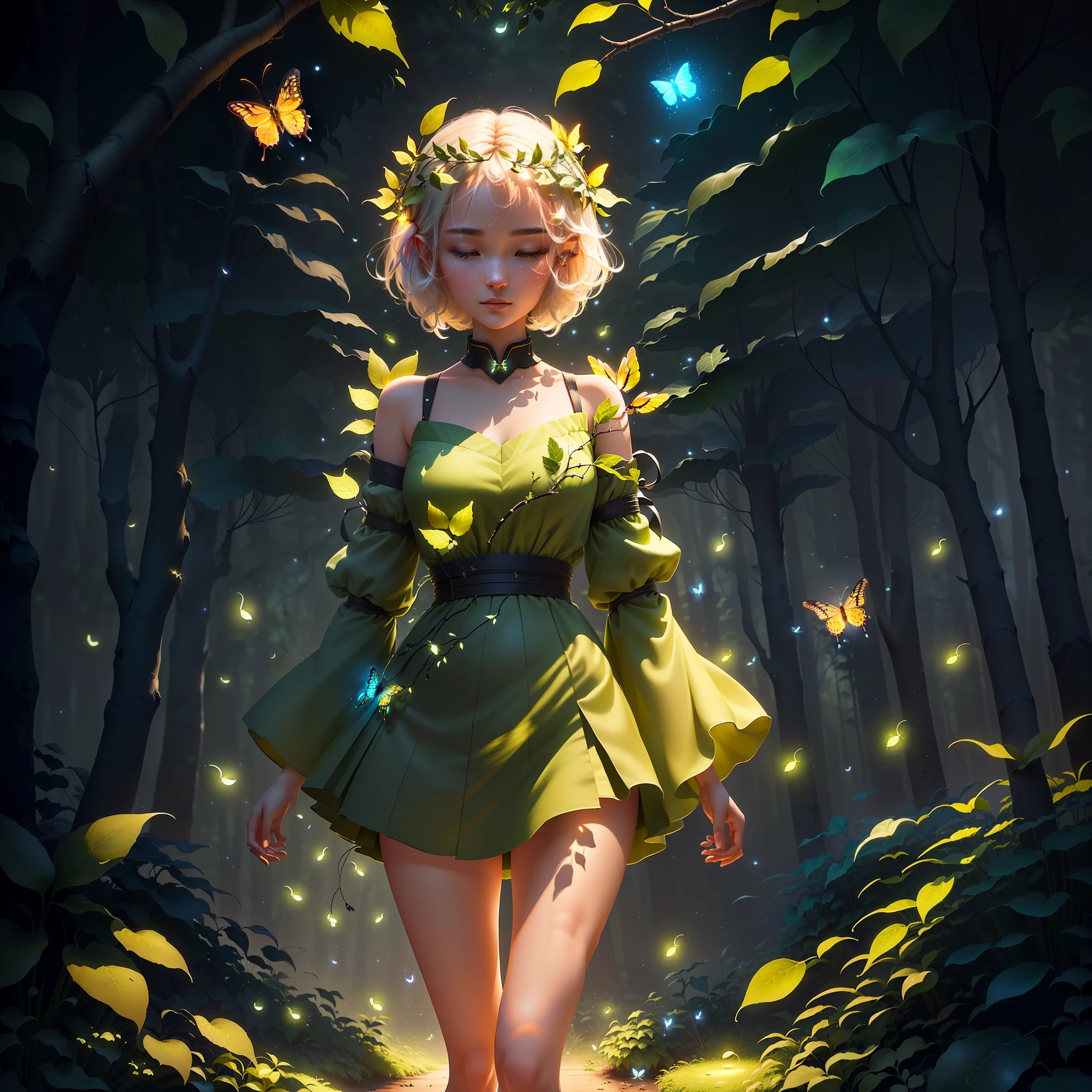 Masterpiece,, Best Quality, (Blank Background), (Middle Blank), (Very Detailed CG Unity 8k Wallpaper), (Best Quality), (Best Illustration), (Best Shadow), Forest themed UI border design with natural elements. The avatar frame is designed as a circle surrounded by delicate leaves and branches, with fireflies and glowing particle effects, (user interface frame design), (natural elements), (jungle theme), (square), (leaves), (fireflies), butterflies, (delicate leaves), (glows), (particle effects). , isometric 3D, Octane rendering, ray tracing, ultra-detailed