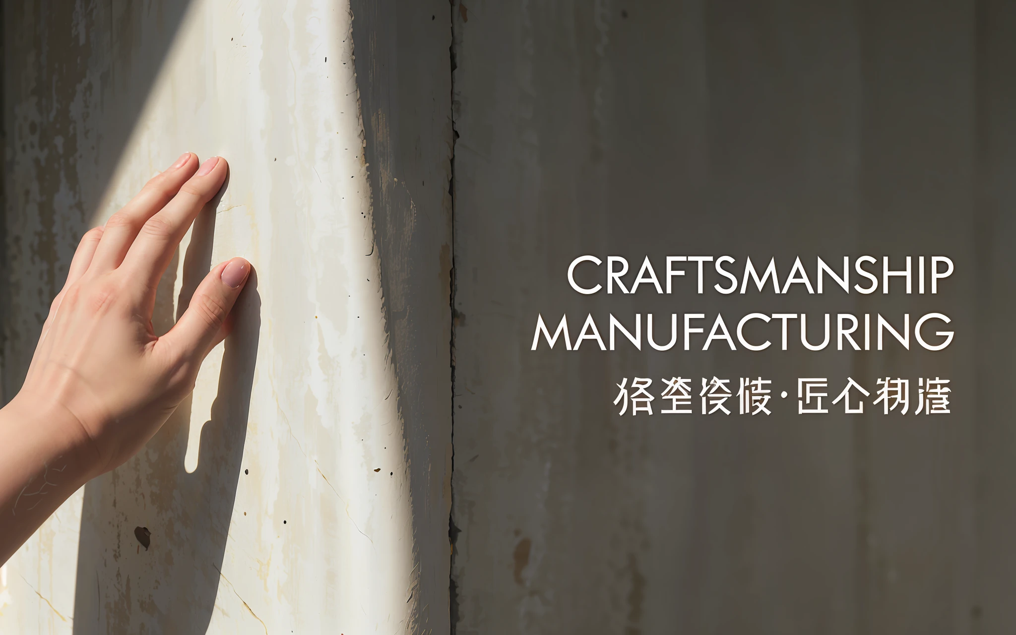 Someone leans his hand against the wall, beautiful craftsmanship, amazing craftsmanship, banner, customer, wangchen, manufacturing, craft, highlights, elaborate, ceramics